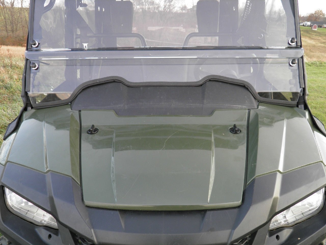 Honda Pioneer 700 4-Seater - 2 Pc Windshield with Clamp, Vent, and Hard Coat Options