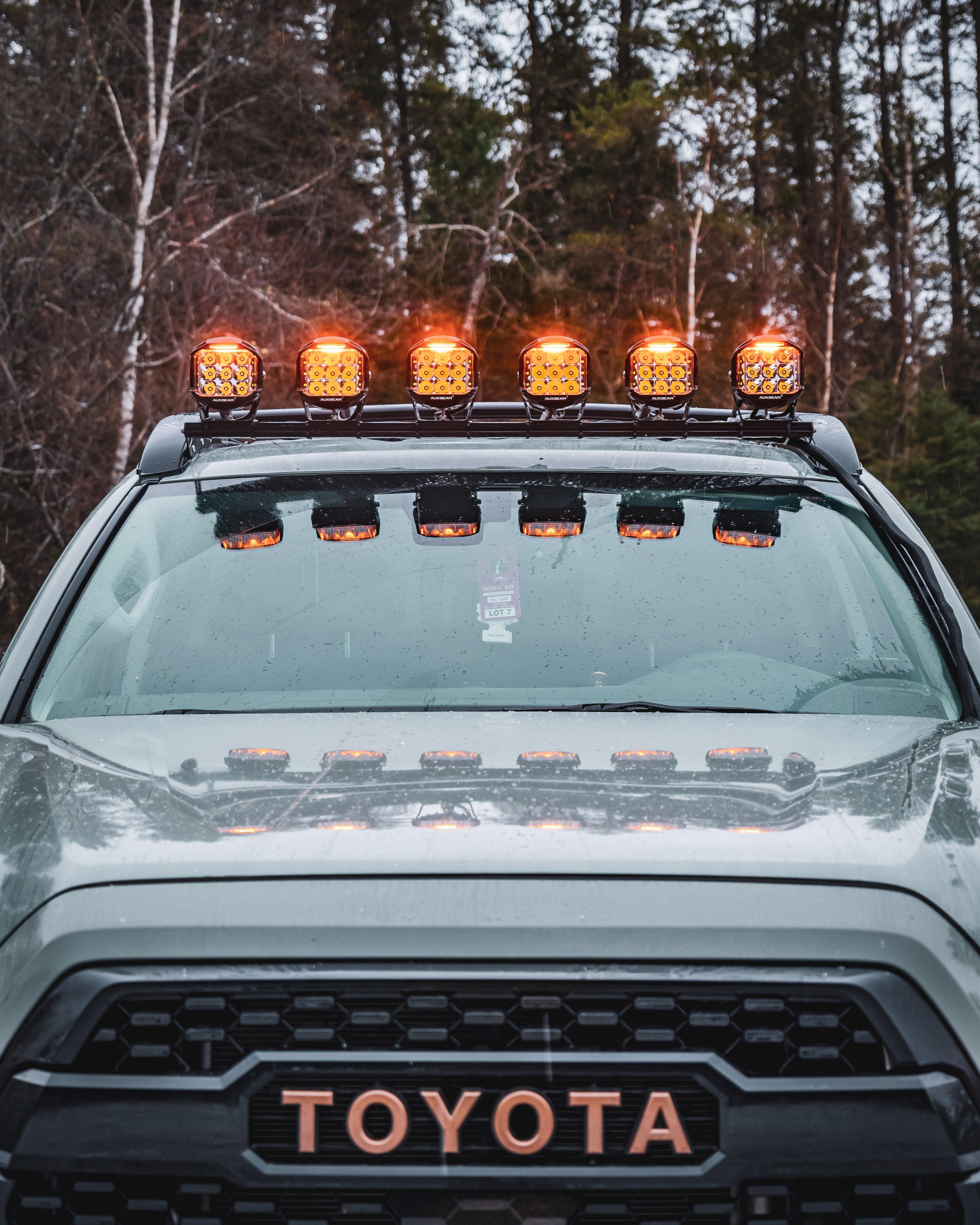 V-MAX Series | 5 Inch 168W 16440LM Spot Beam Side Shooter LED Round Pod Lights with Amber DRL