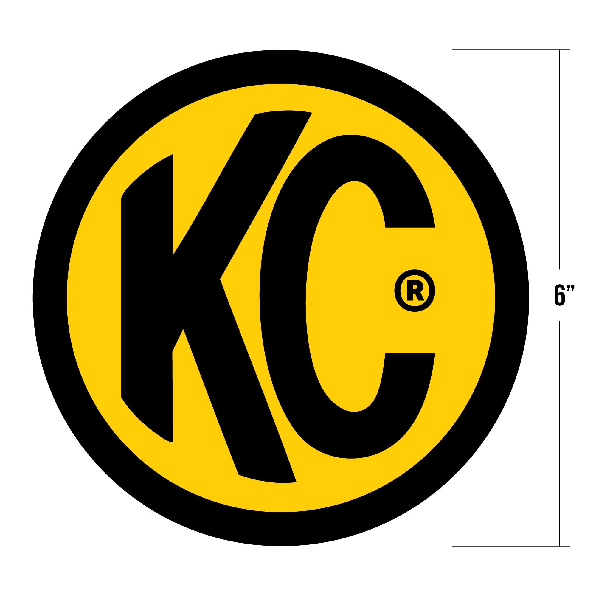 6" Round Decal - Yellow / Black KC Logo - #9910