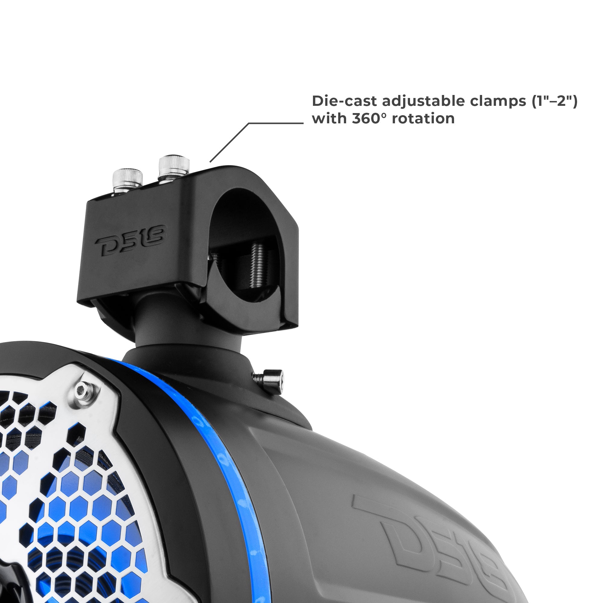 NXL 8" Neodymium Marine and Powersports Towers with Built-in Passive Radiator, 1" Driver and LED RGB Lights 180 Watts Rms