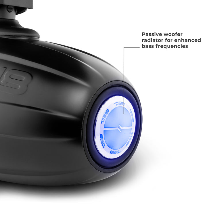 NXL 8" Neodymium Marine and Powersports Towers with Built-in Passive Radiator, 1" Driver and LED RGB Lights 180 Watts Rms