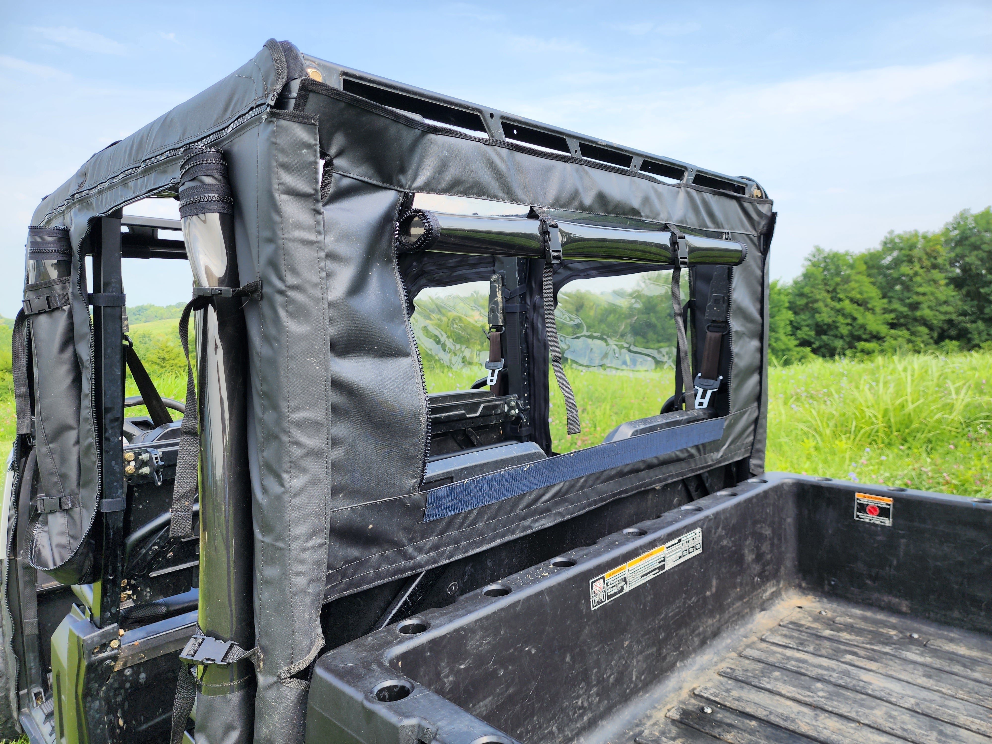 Polaris Ranger Crew 570 Mid Size - 4 Passenger - BLACK - Full Cab Enclosure for Hard Windshield