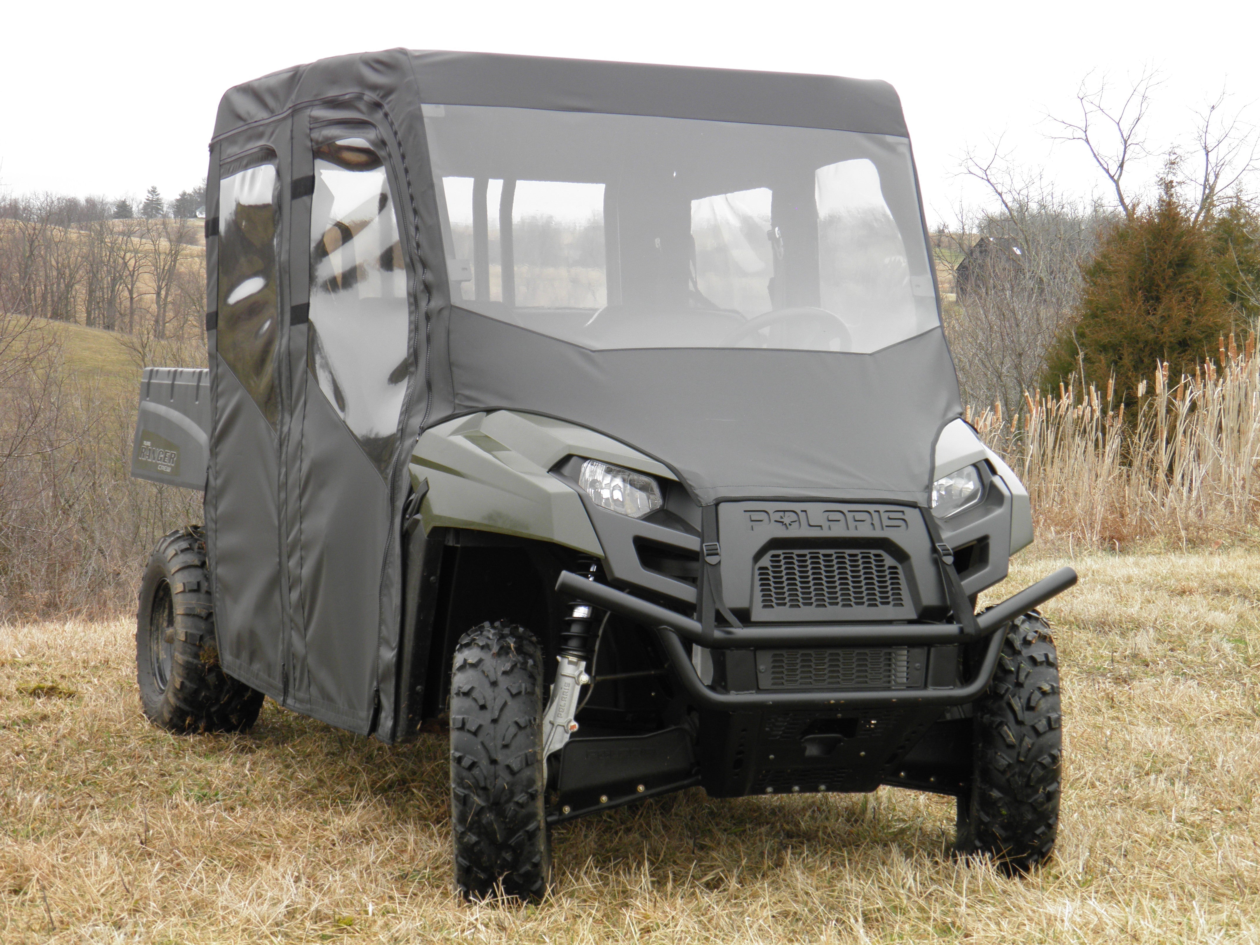 Polaris Ranger Crew 570 Mid Size - 4 Passenger - CAMO Full Cab Enclosure with Vinyl Windshield