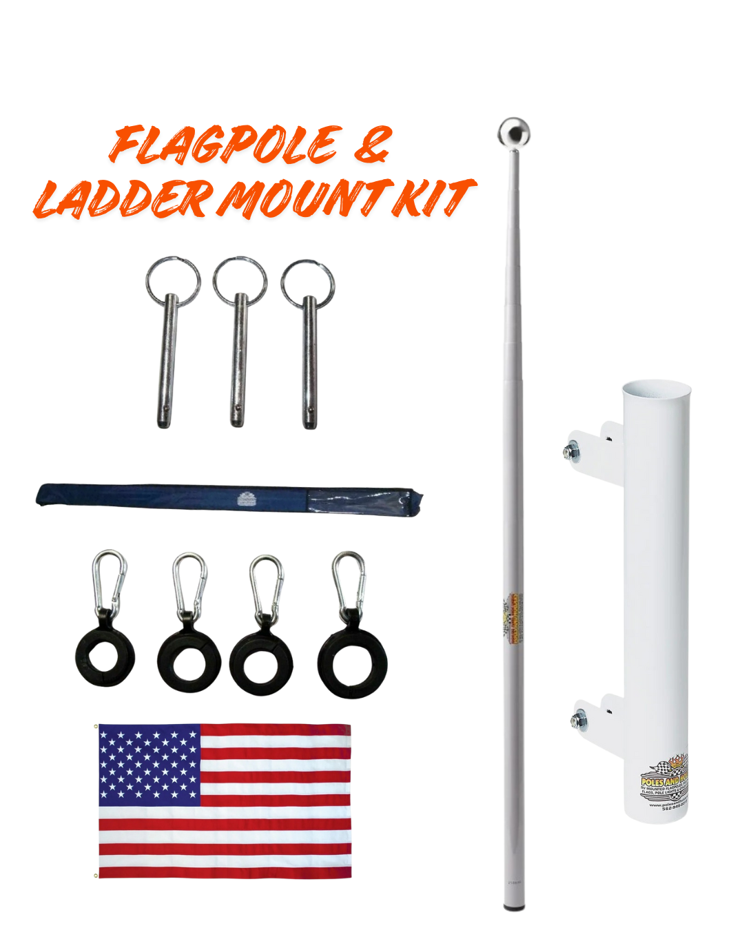Telescoping Flagpole w/ Ladder Mount Kit