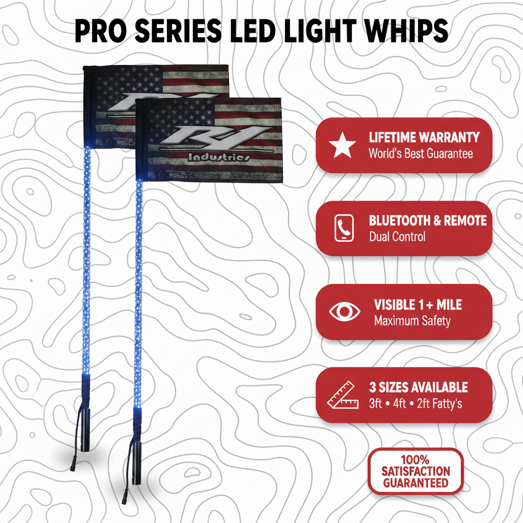 Pro Series RGBW LED Light Whips (Pair)