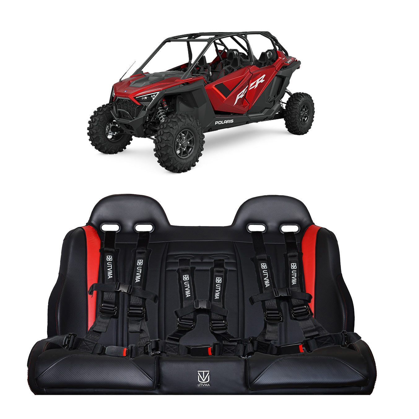 RZR PRO S Rear Bench Seat W Harnesses (2025+)