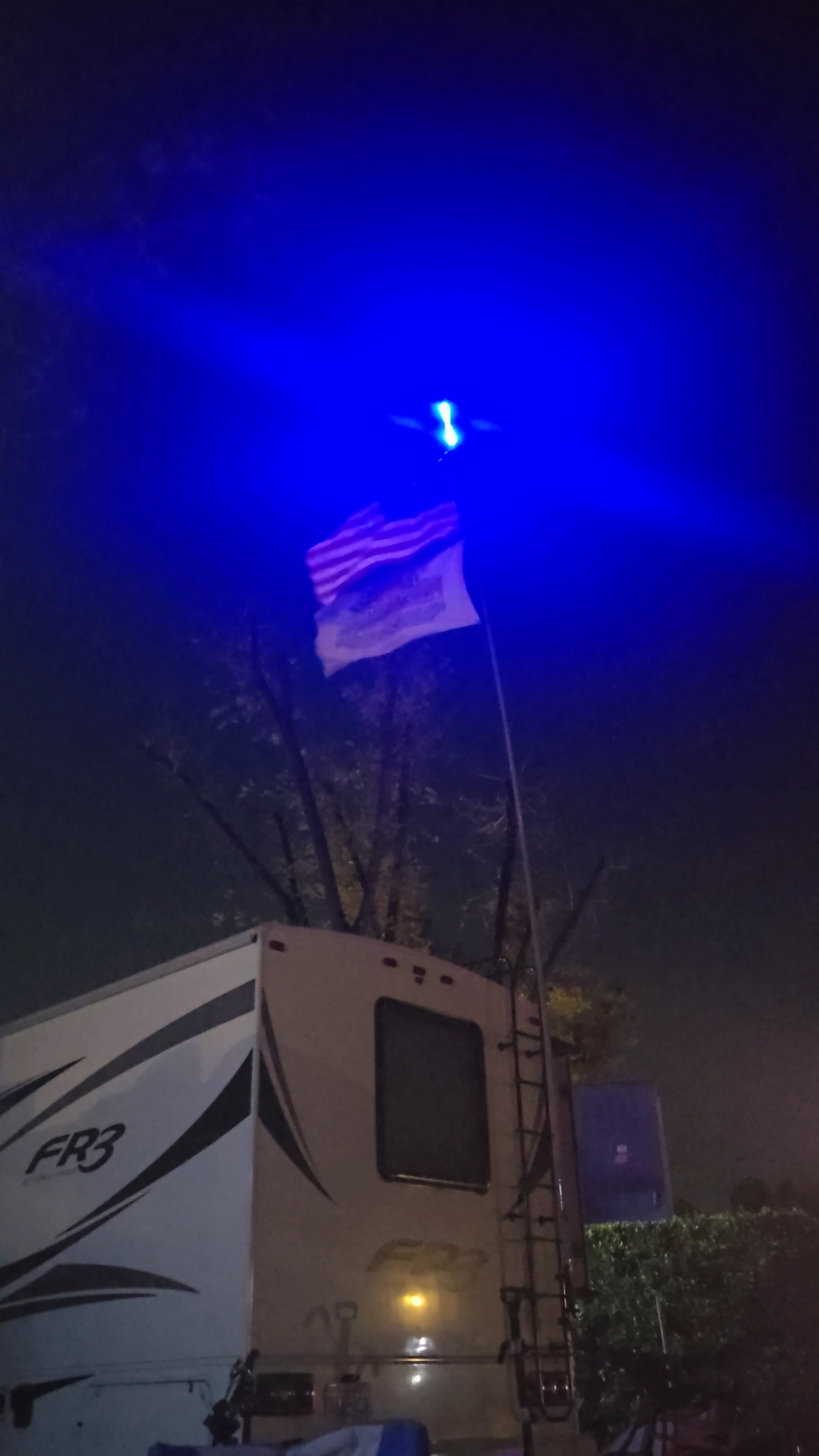 Telescoping Flagpole w/ Ladder Mount and Camp Locator Kit