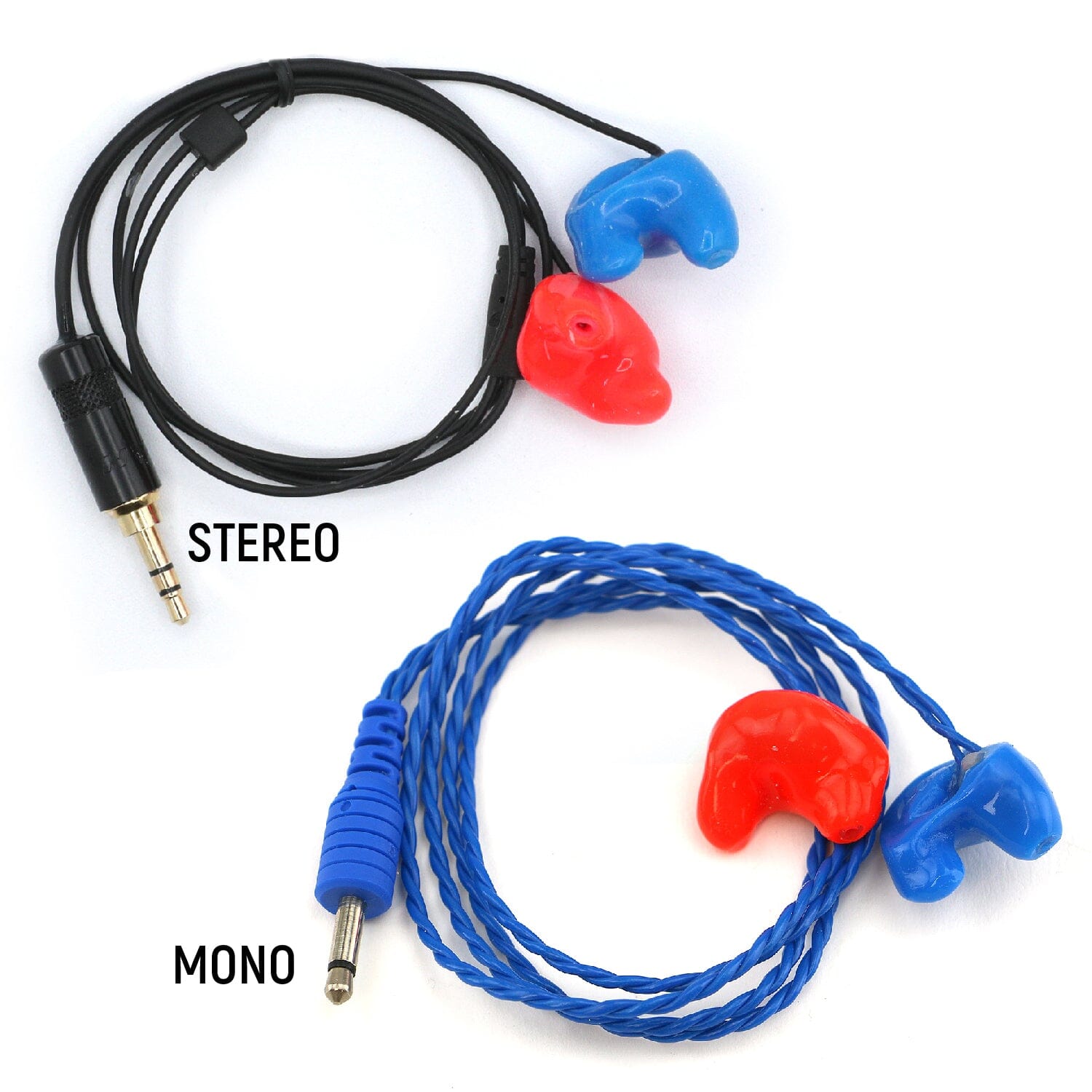 Challenger Semi-Custom Molded Ear Bud Speakers with 1/8  Plug - Mono