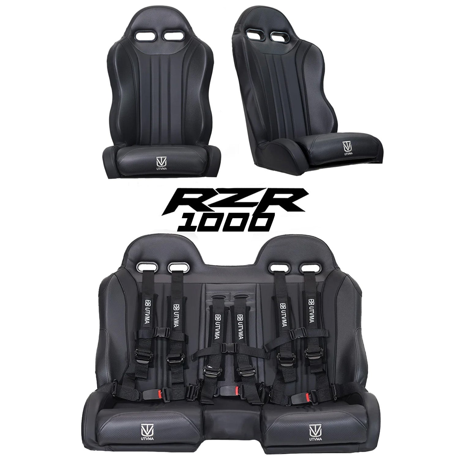 RZR 1000 Rear Bench Seat & Pair of Front Bucket Seats Set
