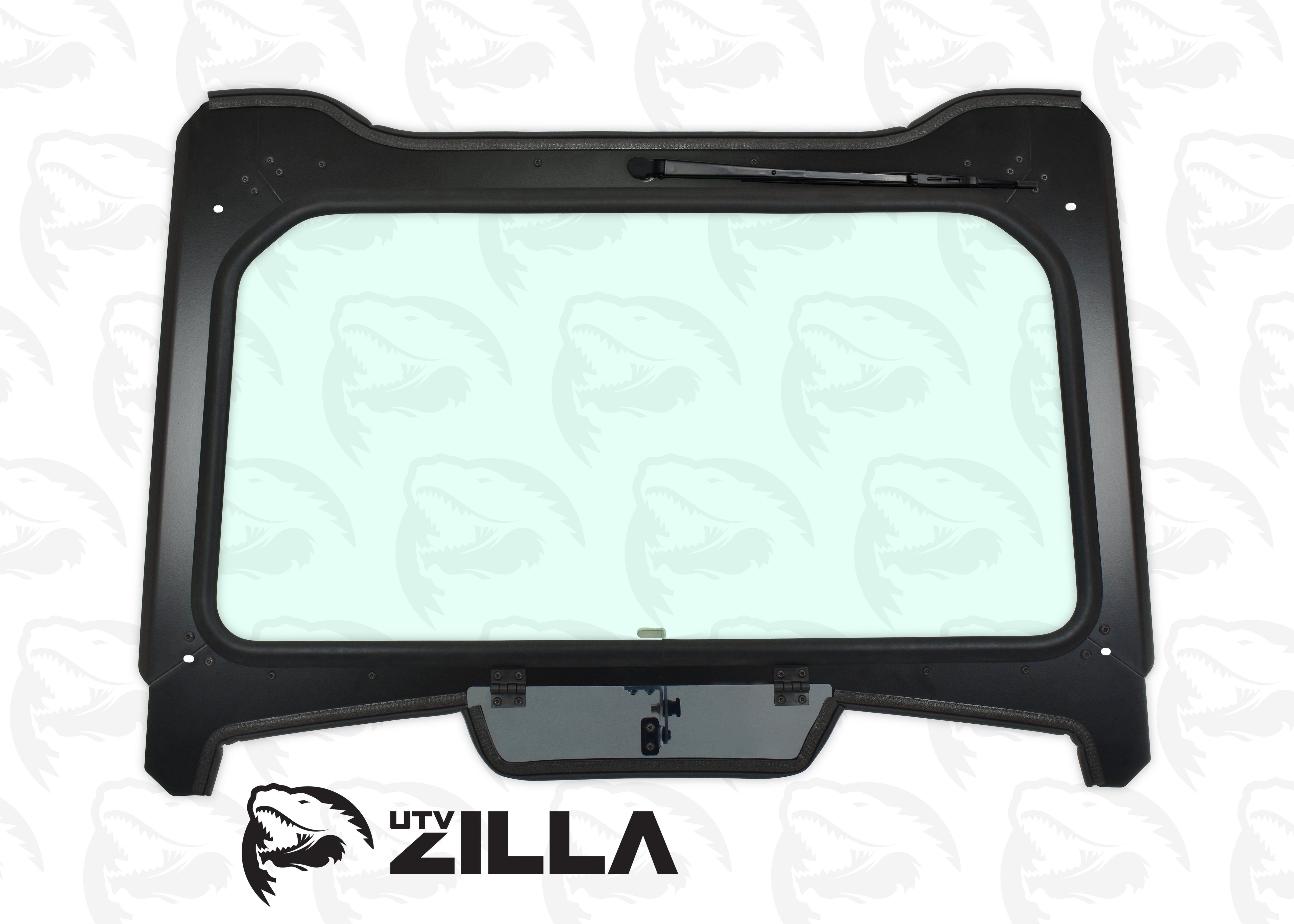 Black Vented Glass Windshield for Polaris RZR Turbo "S" Model with Wiper