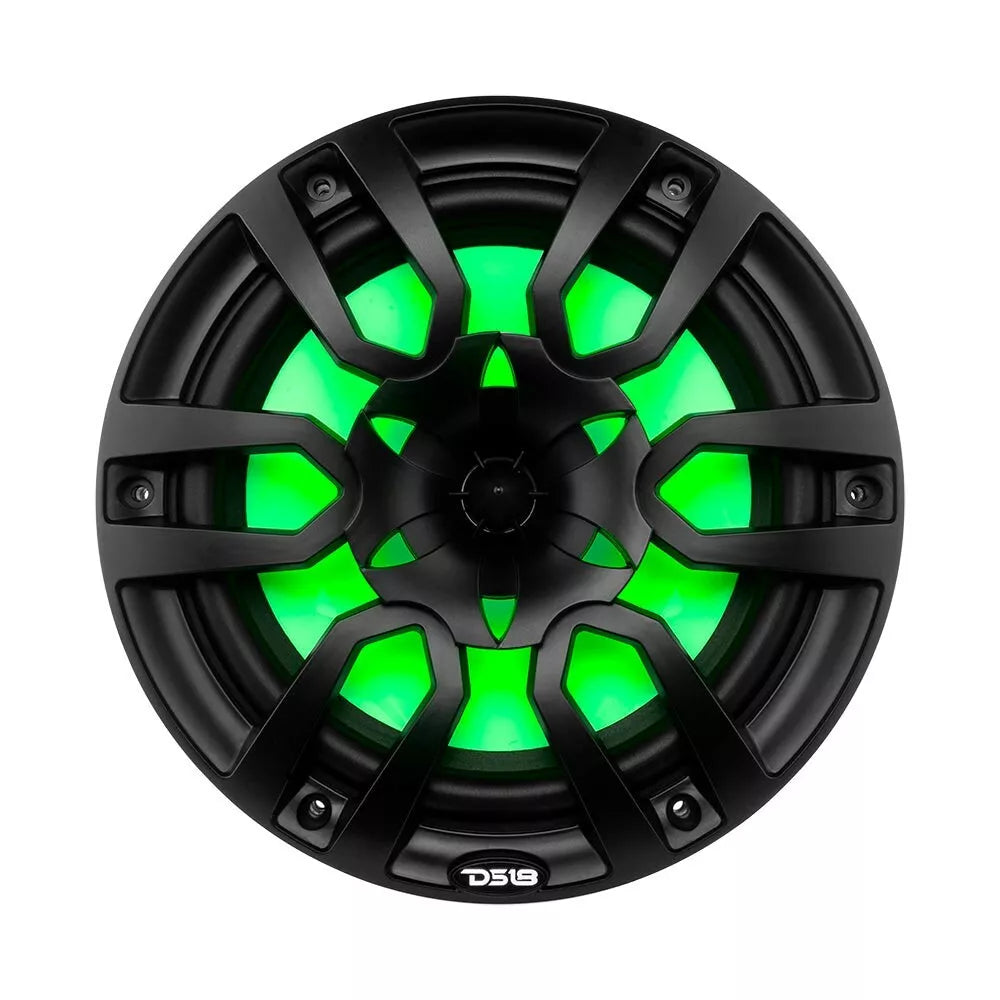 NXL 10" 2-Way Coaxial Marine Speaker With LED RGB Lights 200 Watts Rms 4-Ohm - Black