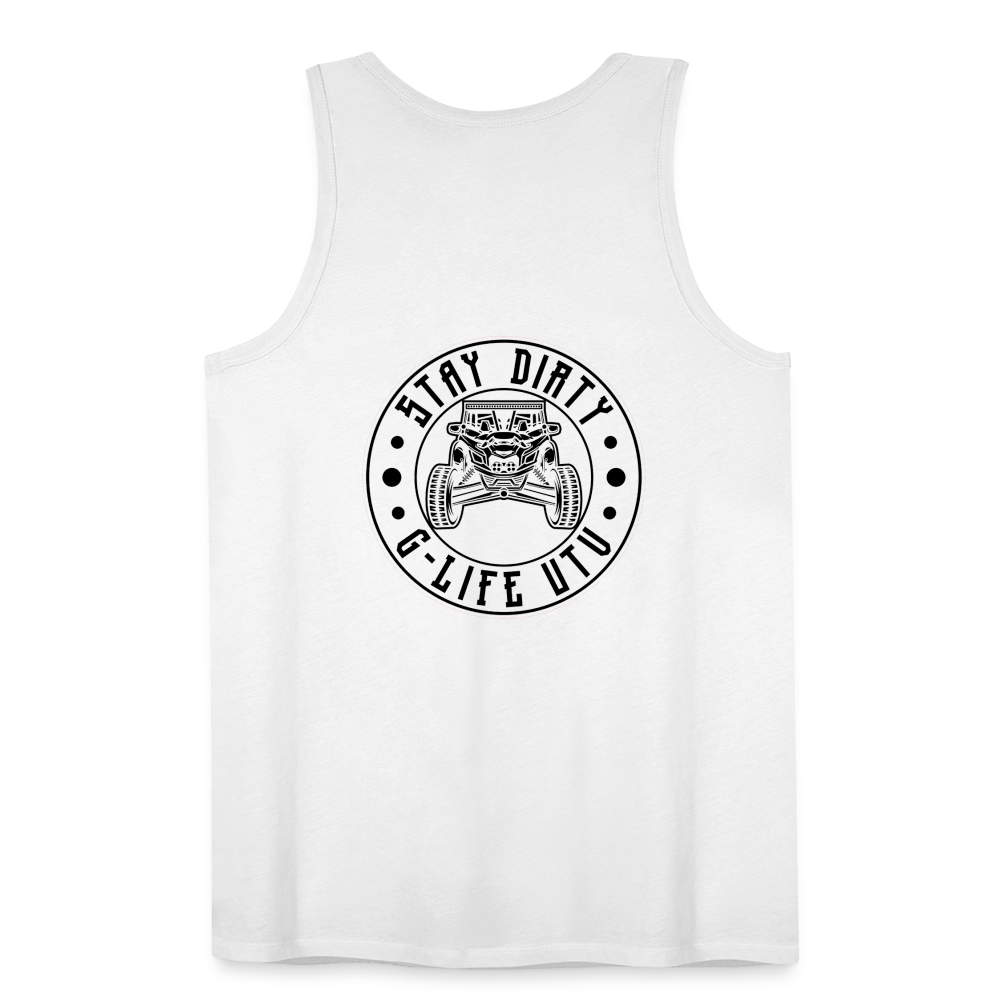 STAY DIRTY Circle Tank Top - White
