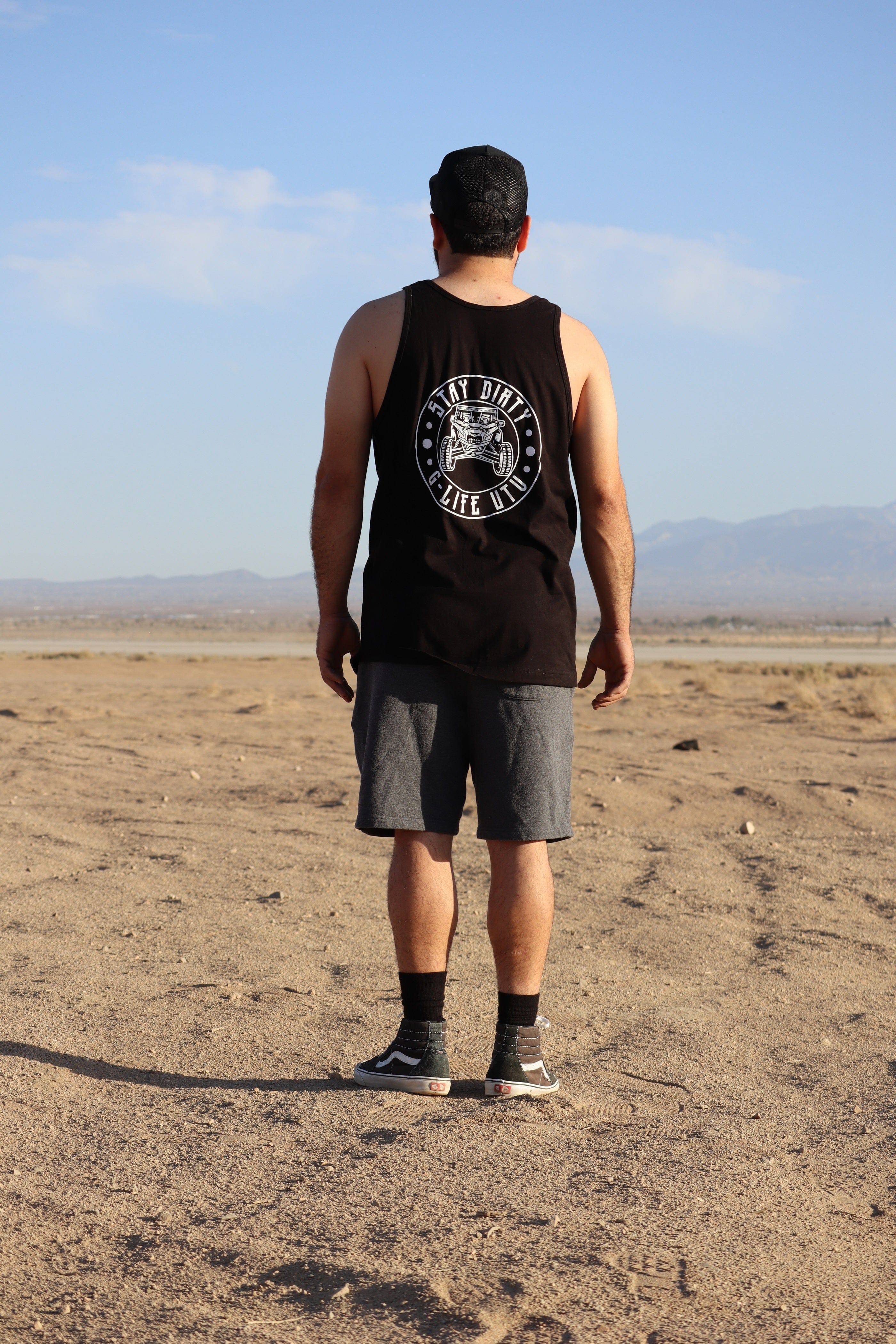 STAY DIRTY Circle Tank Top - Black