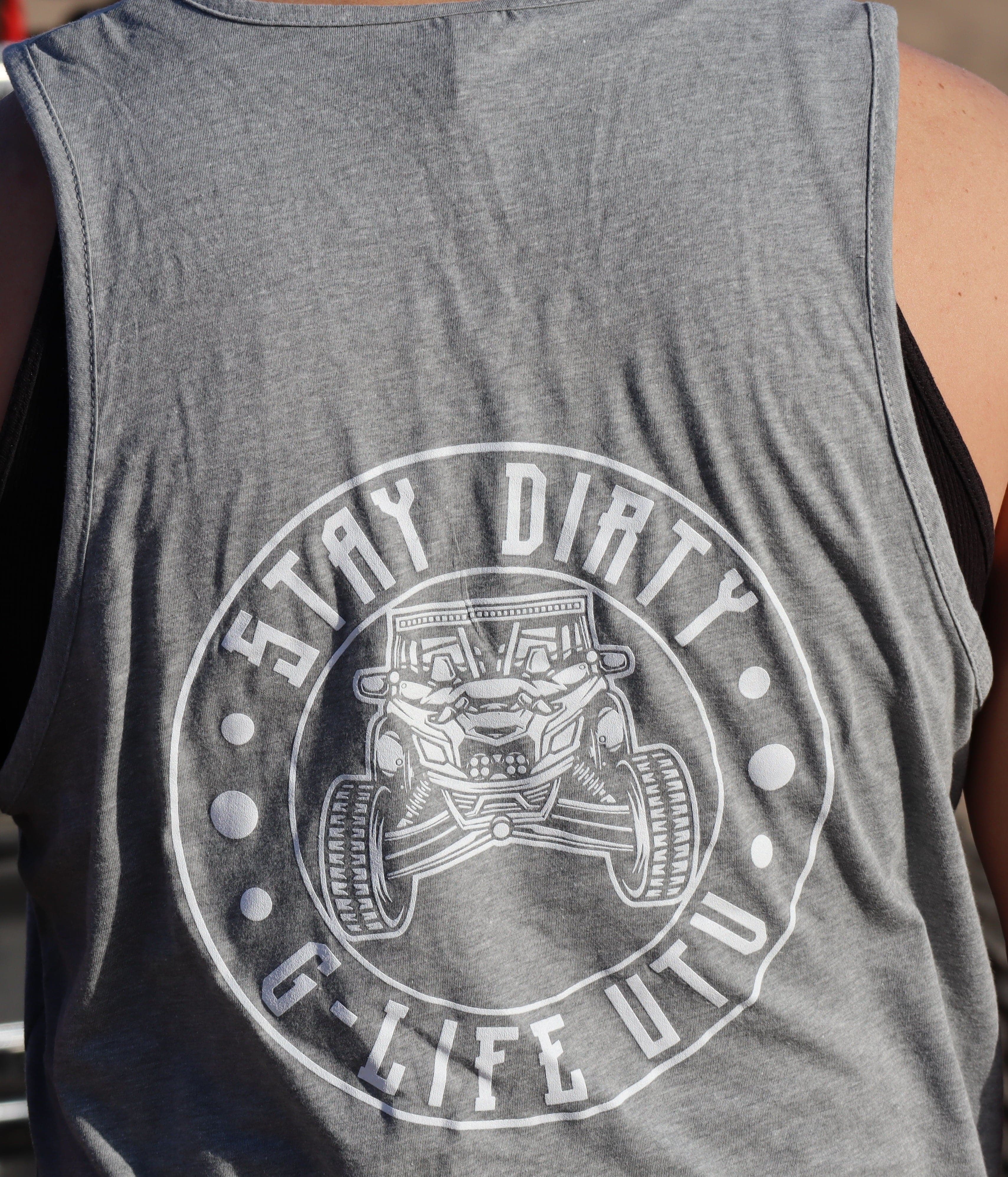STAY DIRTY Circle Tank Top - Gray