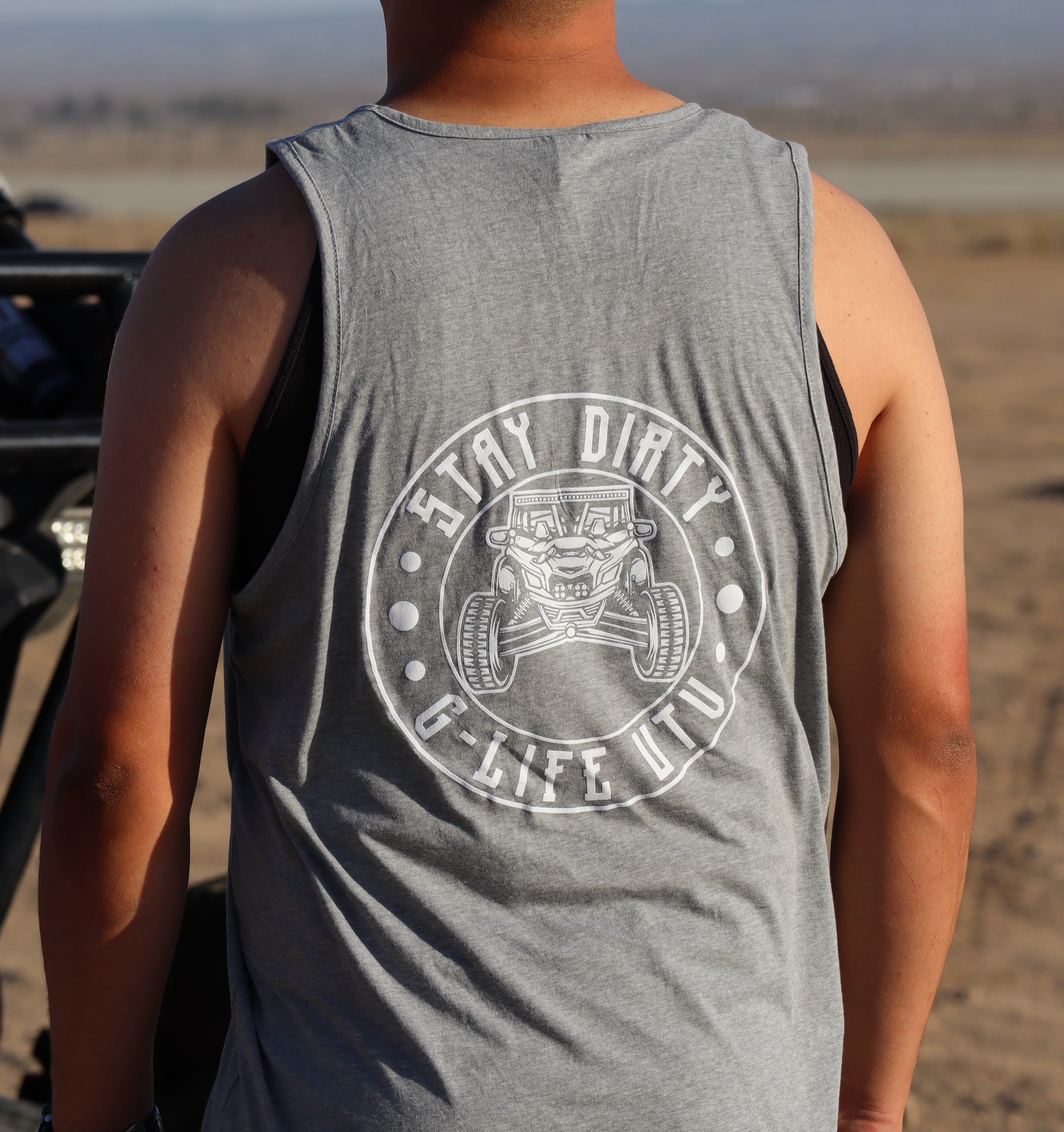 STAY DIRTY Circle Tank Top - Gray