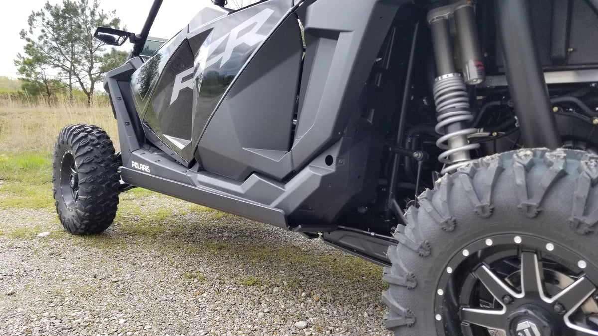 Trail Armor RZR XP Pro 4 Full Skids with Integrated Sliders or Trimmed for Extreme Kick Out Nerf Sliders