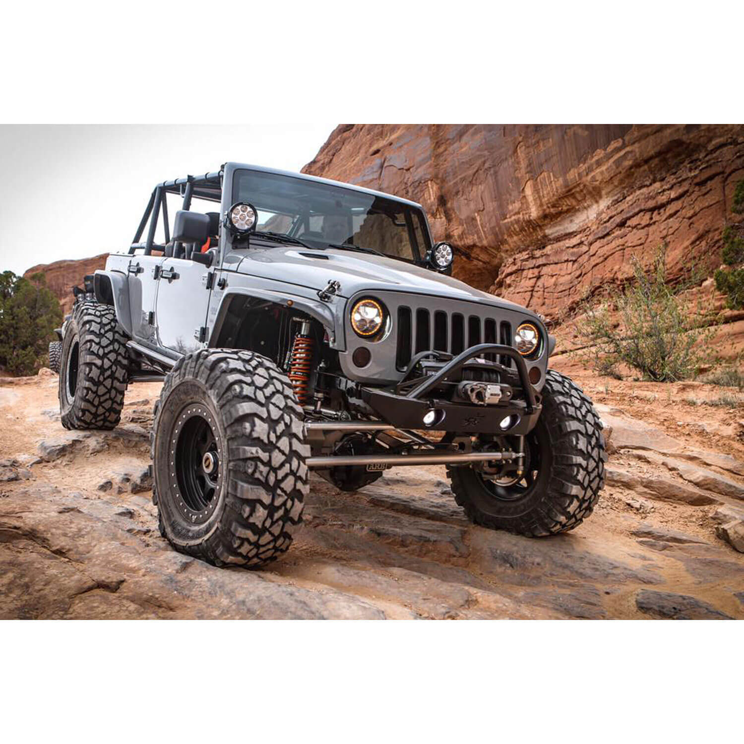 2007-2017 Jeep JK VX LED Headlight Kit - Black Chrome | Amber Halo
