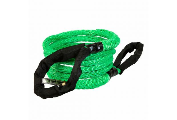 VooDoo Offroad 1300001A 2.0 Santeria Series 7/8" x 20 ft Kinetic Recovery Rope with Rope Bag for Truck and Jeep - Green