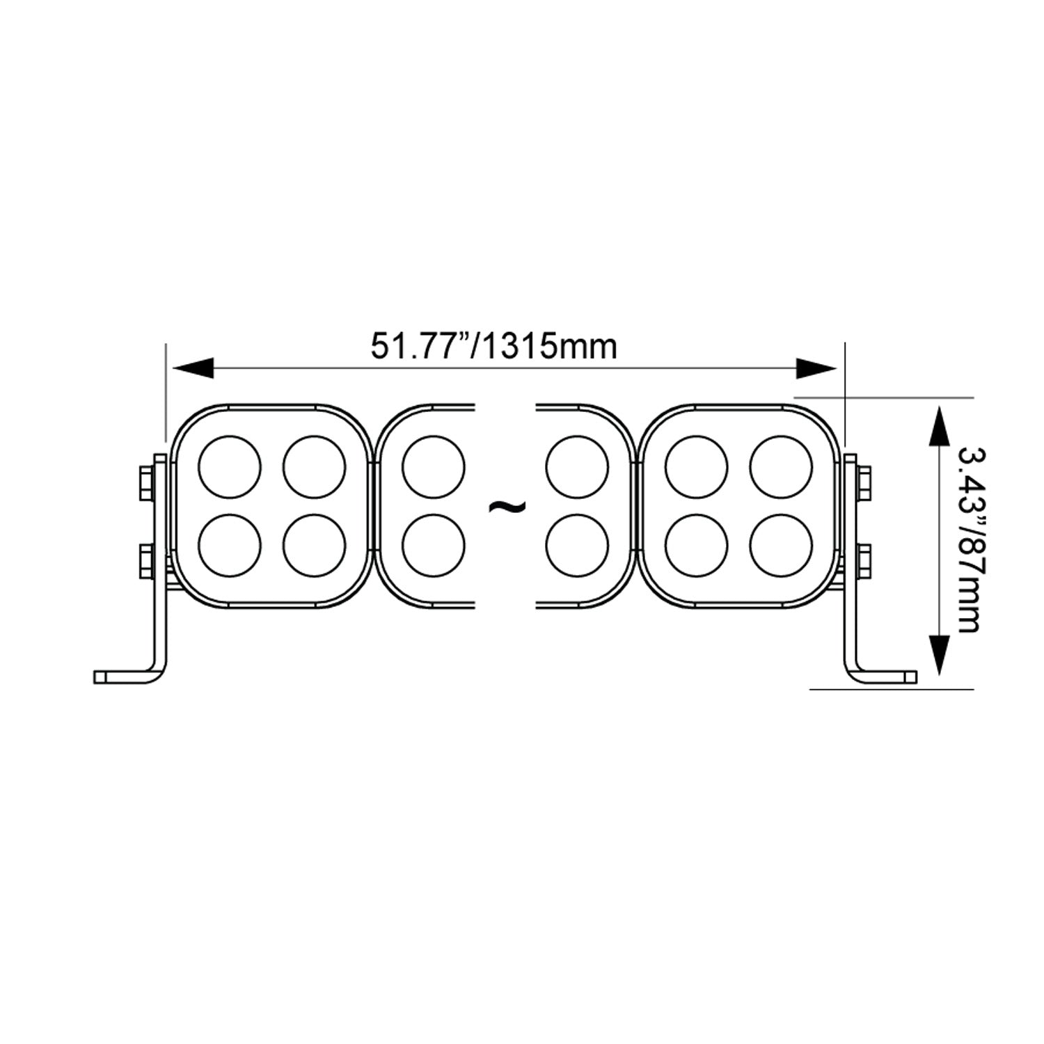 50" Curved Unite Modular LED Light Bar - Preconfigured