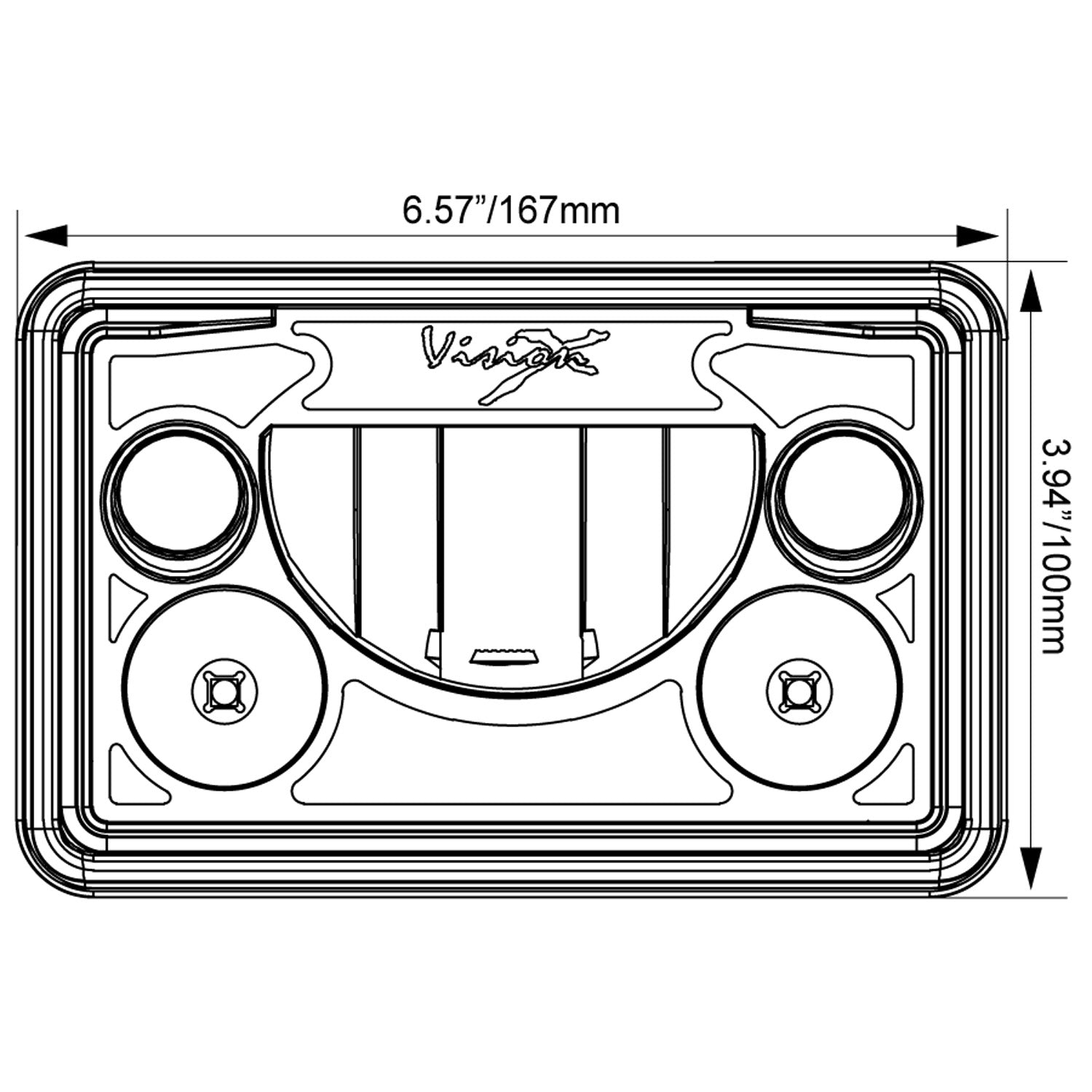 4x6" VX Series LED Headlight Kit - Black Chrome | White Halo