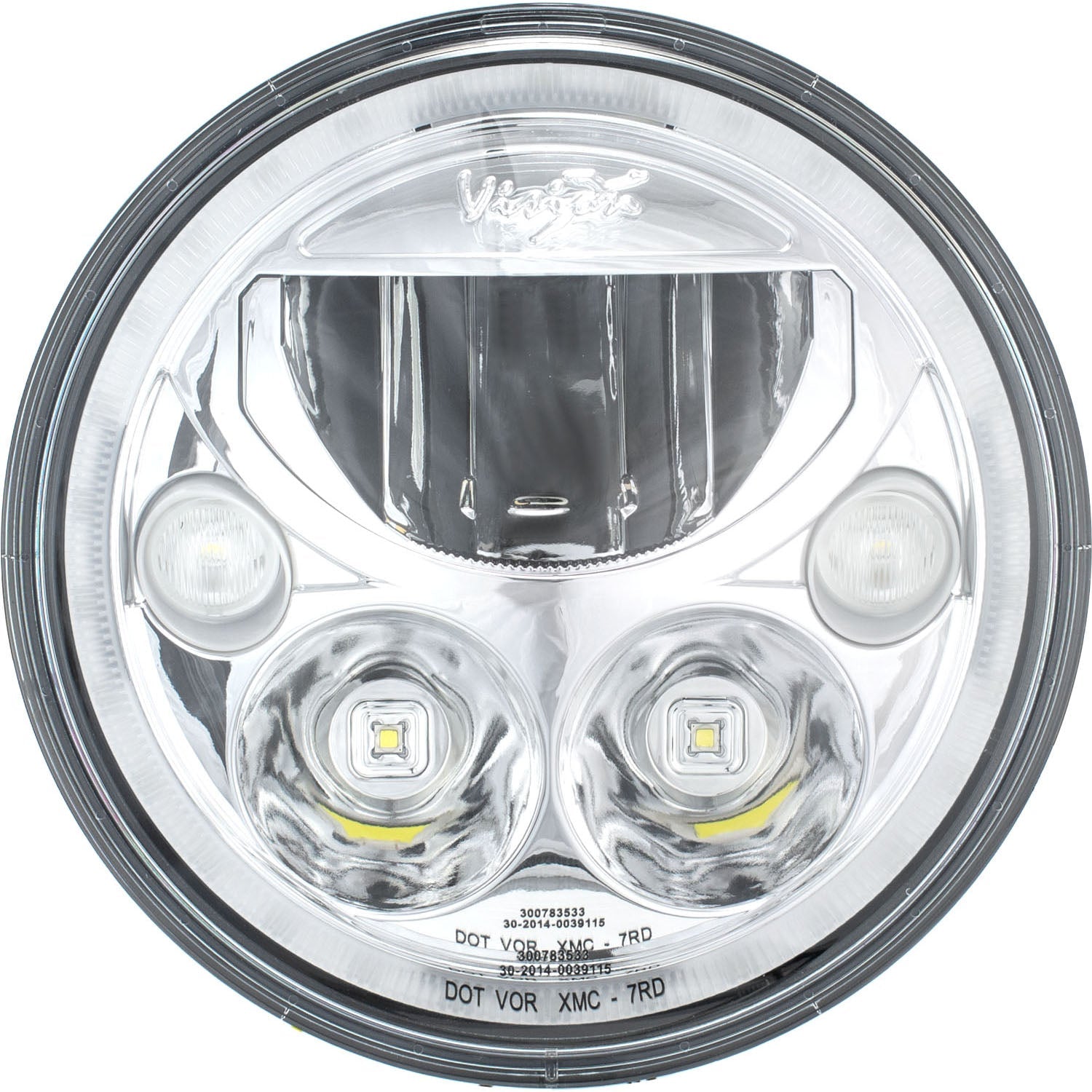 7" XMC Motorcycle LED Headlight Chrome | White Halo