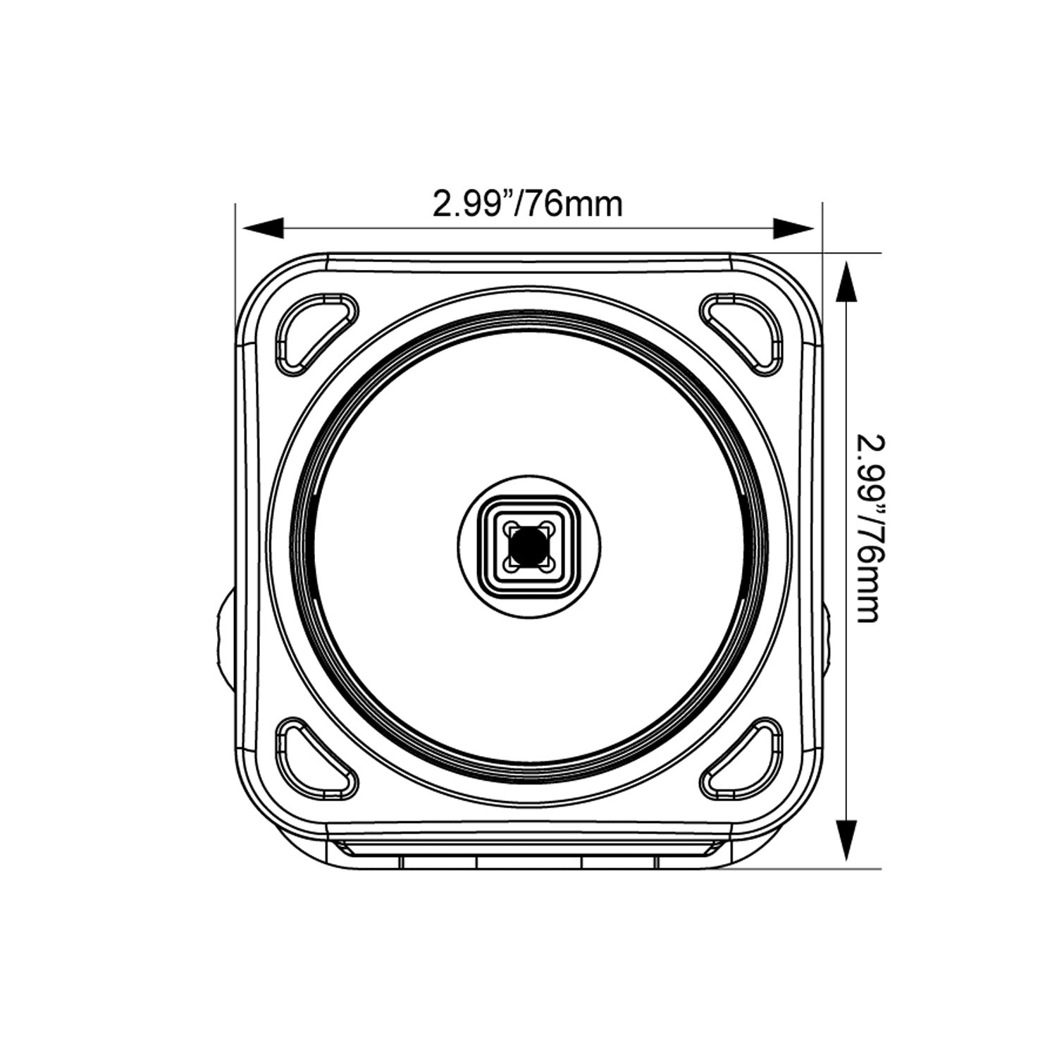 3" Optimus Square 60º Beam LED Light Kit
