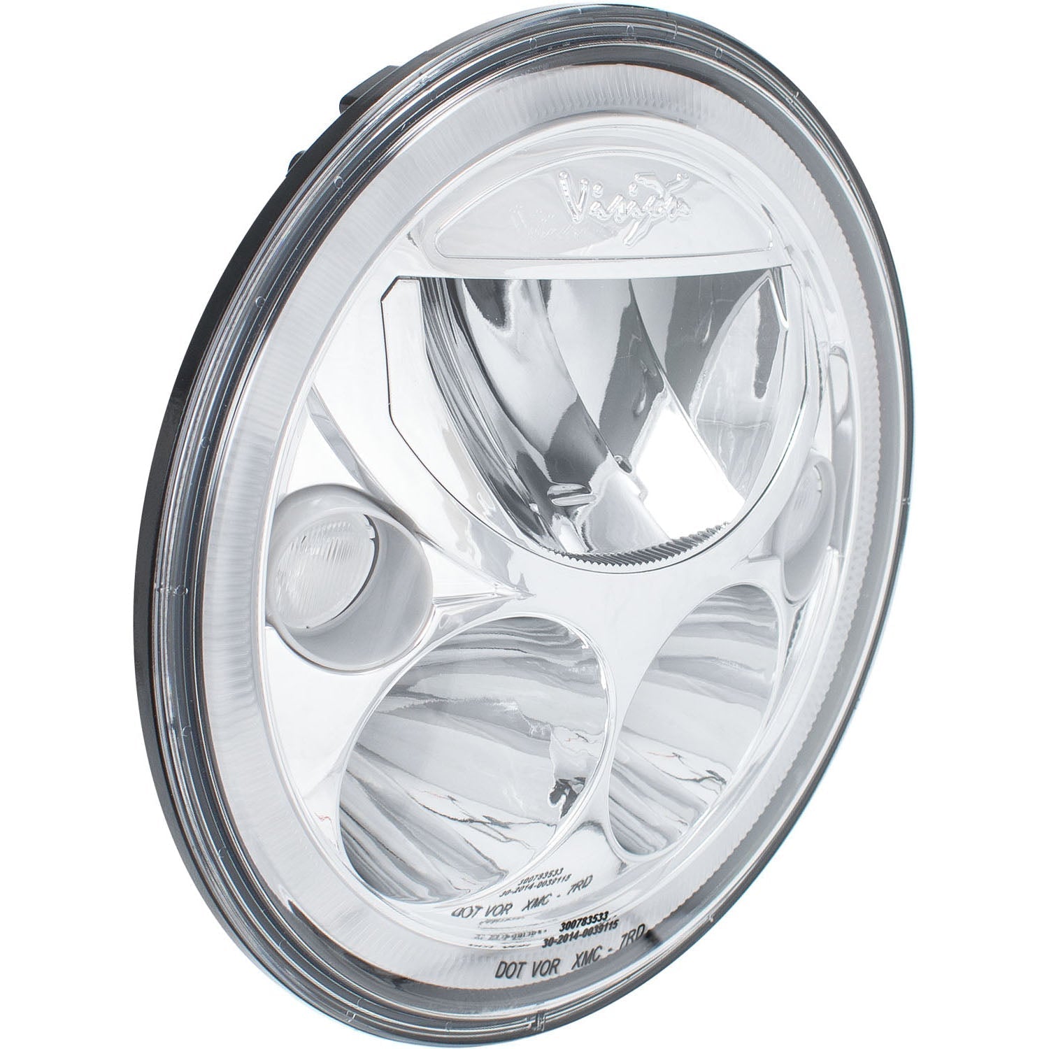 7 " XMC Motorcycle LED Headlight Chrome | Amber Halo