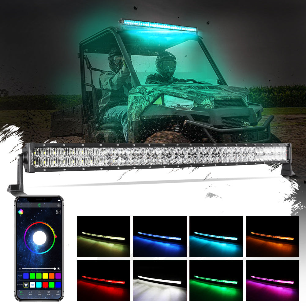 New 42 Inch V-PRO Series Curved RGBW Color Changing Off Road LED Light Bar for ATV UTV SIDE BY SIDES