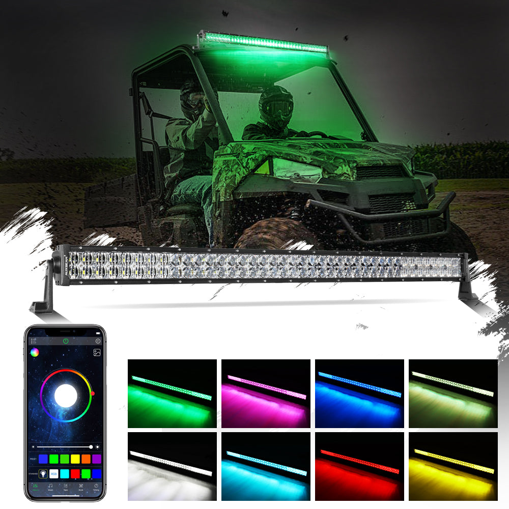 New 42 Inch V-PRO Series Straight RGBW Color Changing Off Road Led Light Bar for ATV UTV SIDE BY SIDES