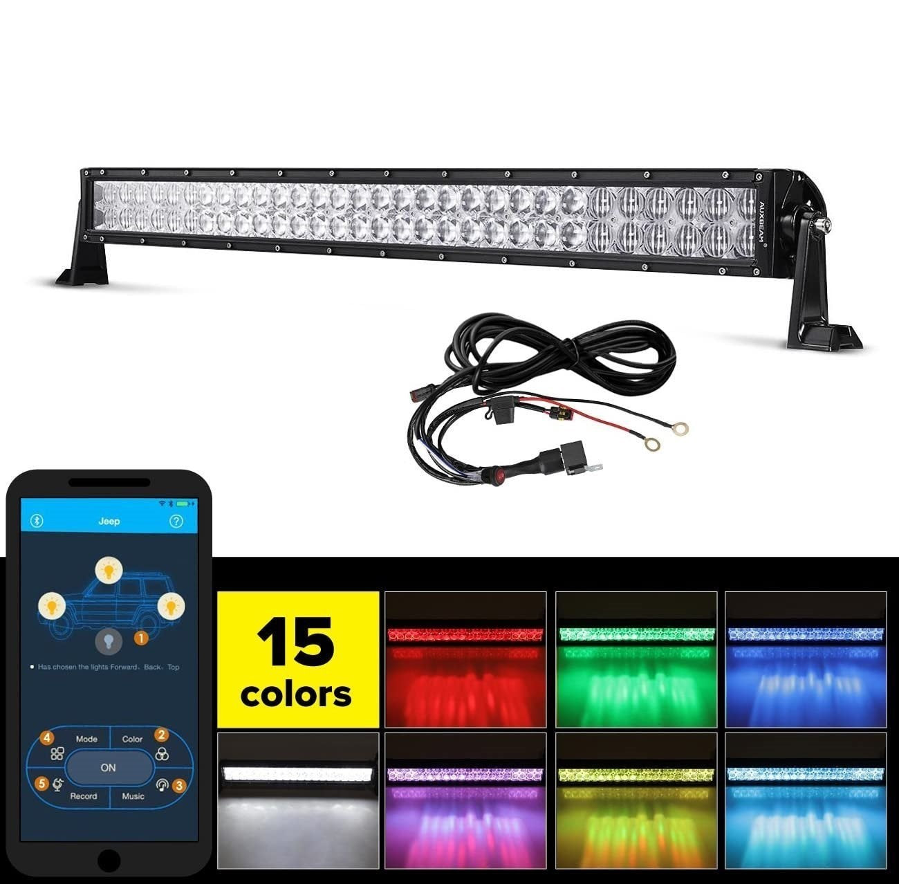 32 inch V-Series Curved  RGB Color Changing Off Road Led Light Bar