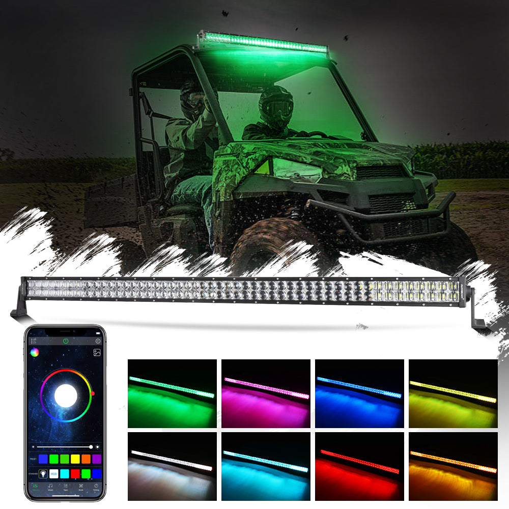 New 52 Inch V-PRO Series Straight RGBW Color Changing Off Road LED Light Bar for ATV UTV SIDE BY SIDES