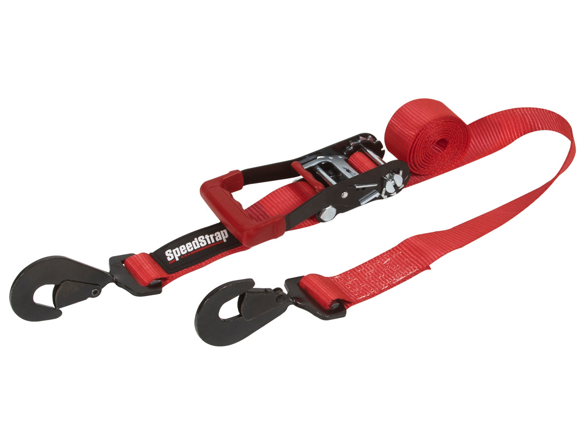 2″ X 10′ RATCHET TIE DOWN W/ TWISTED SNAP HOOKS