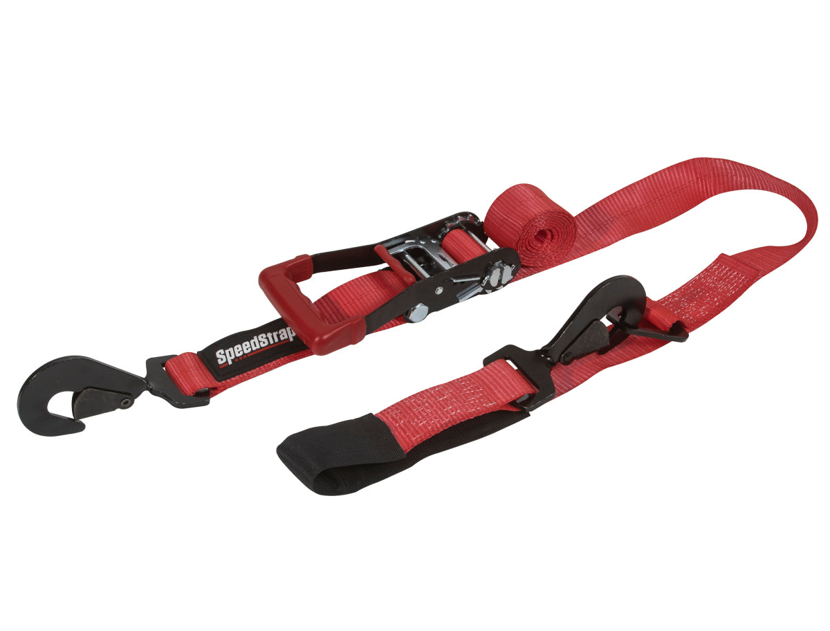 2″ X 10′ RATCHET TIE DOWN W/ TWISTED SNAP HOOKS & AXLE STRAP COMBO