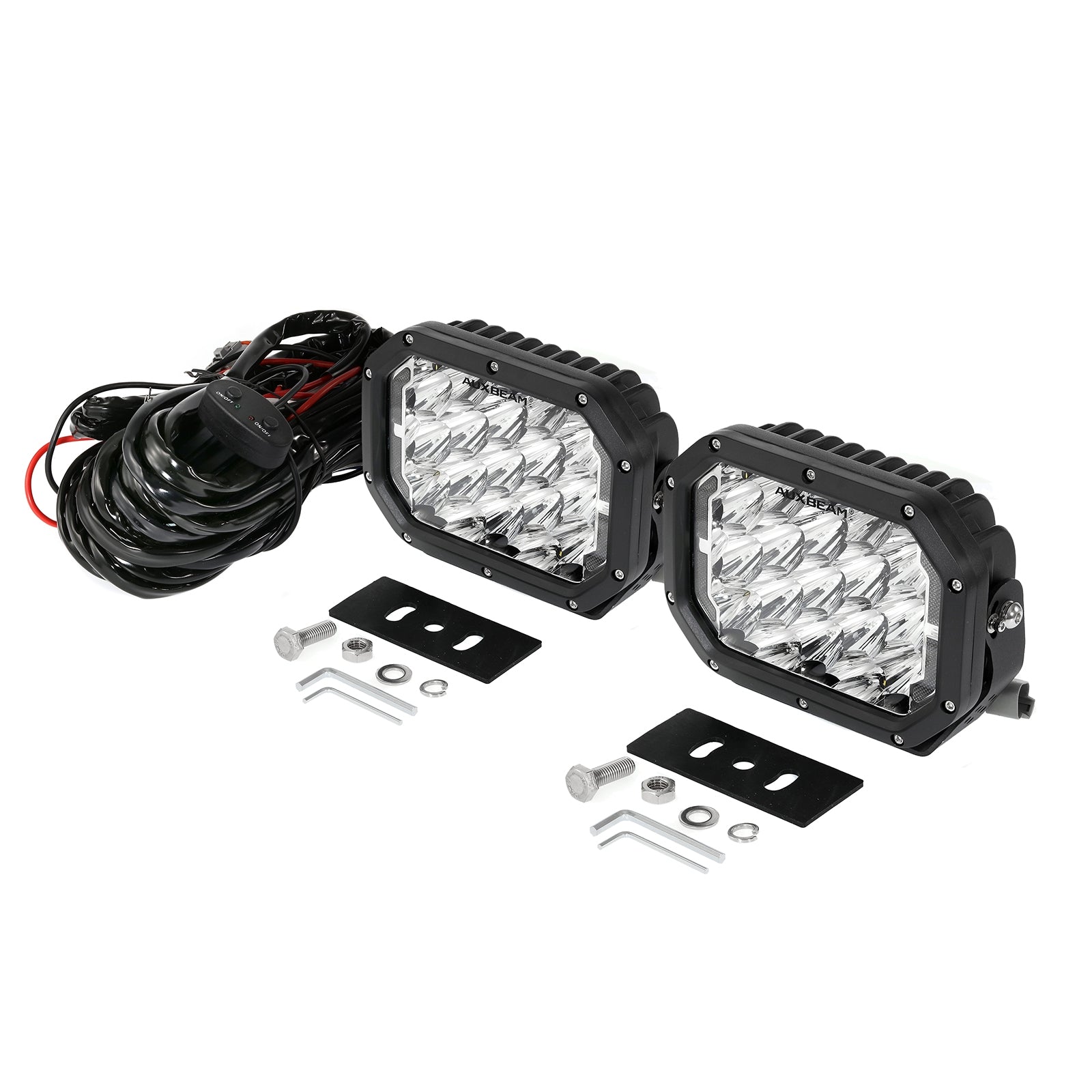 7x5 Inch Rectangle LED Pods White Spot Driving Lights with DRL