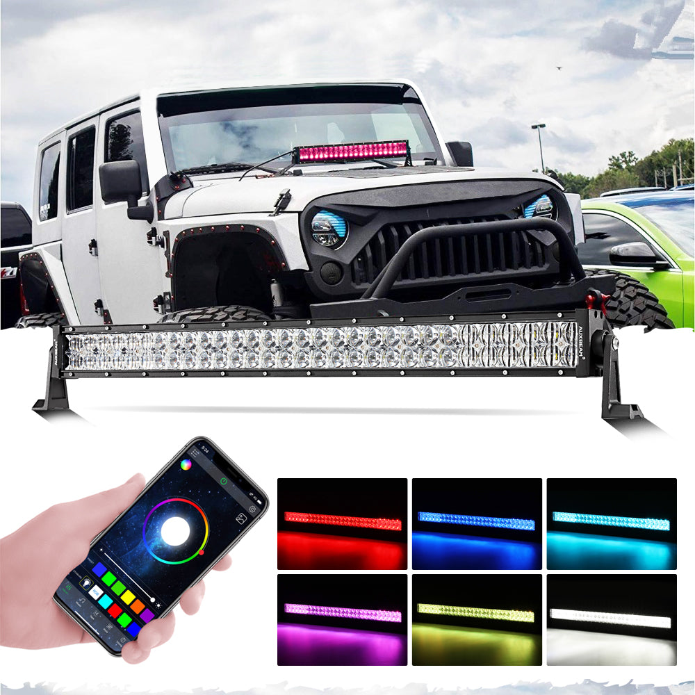 New 32 Inch V-PRO Series Straight RGBW Color Changing Off Road Led Light Bar