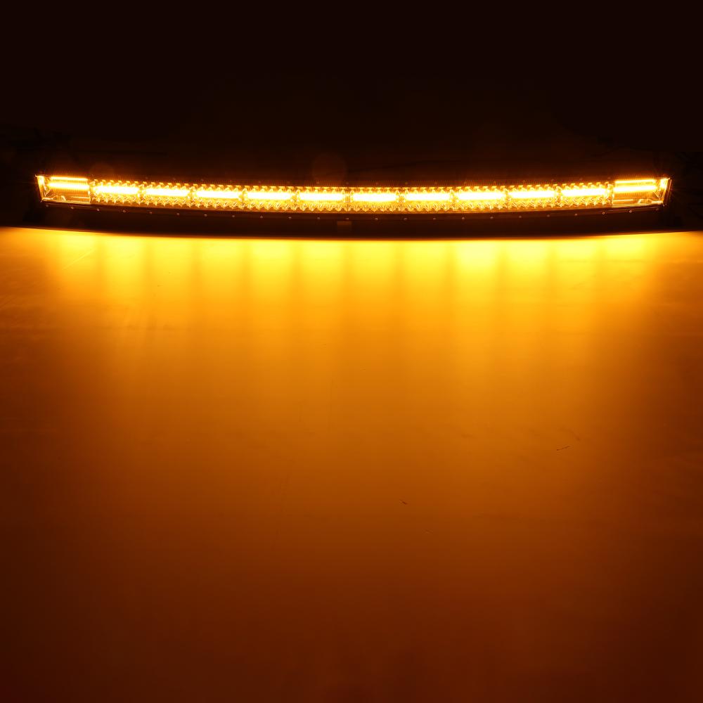 50 Inch 6 Modes White&Amber Curved  Off Road Led Light Bar