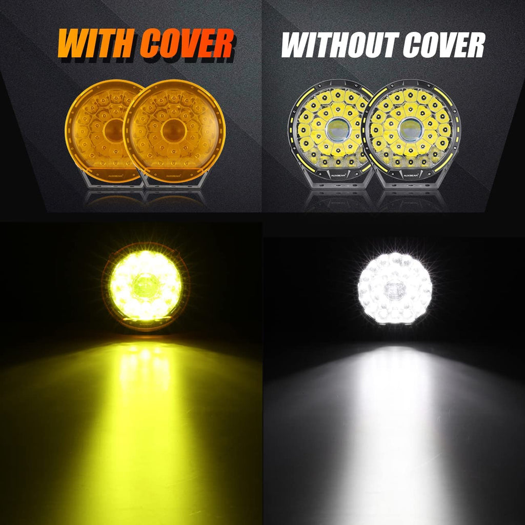 (2pcs/set) 9 Inch 270W 37776LM 360-PRO Series Offroad LED Driving Lights+Amber/Black Covers(Optional)