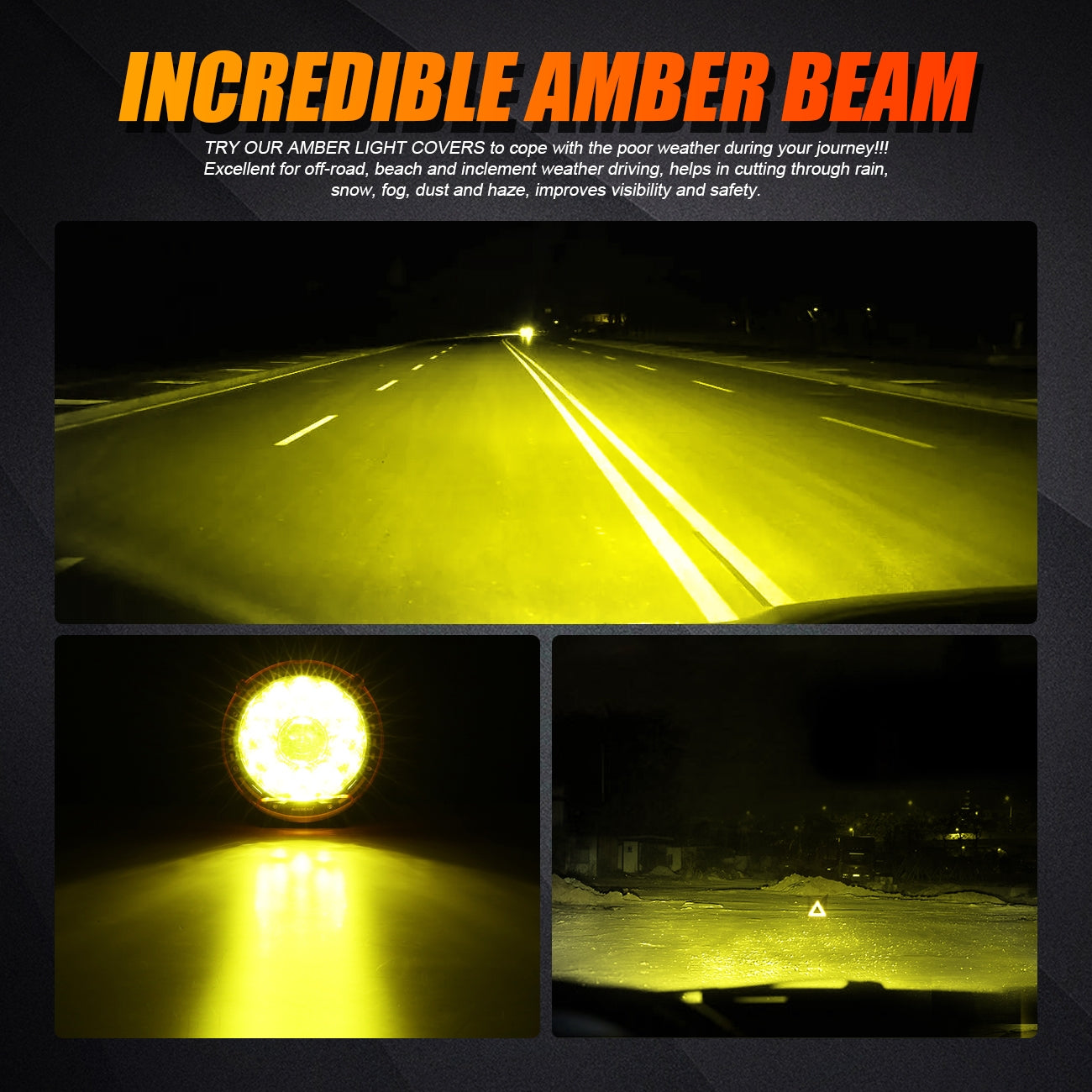 (2pcs/set) 7 Inch 210W Round Spot Beam Offroad LED Driving Lights+Amber/Black Covers(Optional) for SUV ATV UTV Trucks Pickup Jeep Golf Cart Boat
