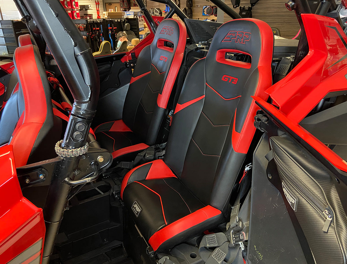 GT3 Fold Flat Rear Suspension Seats for  Polaris RZR PRO XP4, PRO R4, TURBO R4 (PAIR)
