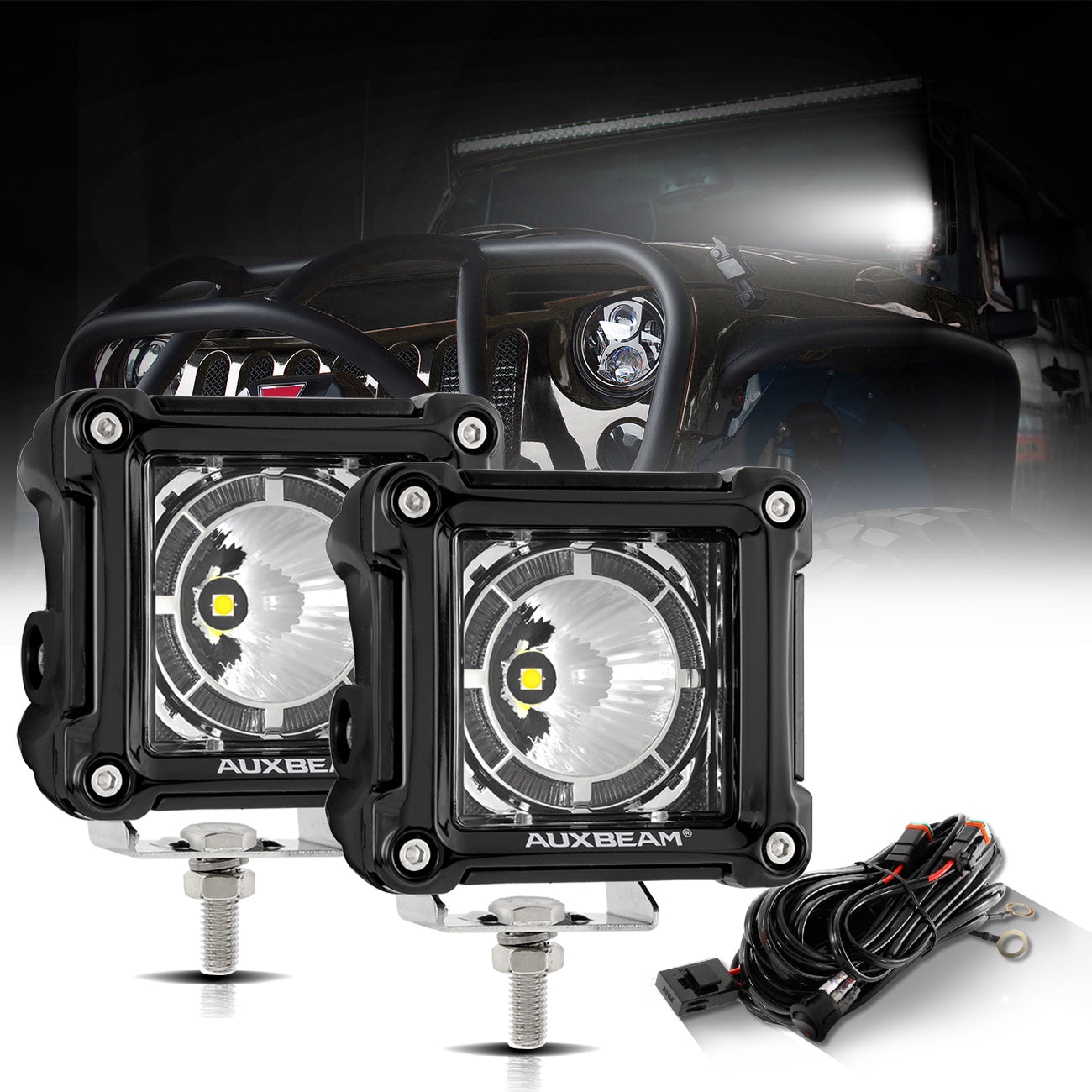 (2pcs/set) 3 inch 20W LED Pod Lights With DRL for SUV ATV UTV Trucks Pickup Boat