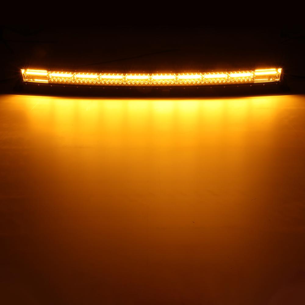 42 Inch 6 Modes White&Amber Curved  Off Road Led Light Bar