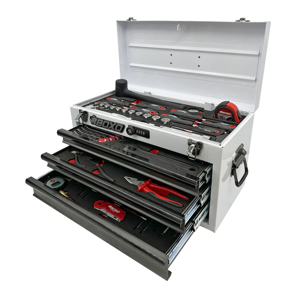 BoxoUSA 69-Piece Metric Go Kart Tool Kit With 3-Drawer Hand Carry Tool Box - G Life UTV Shop Parts