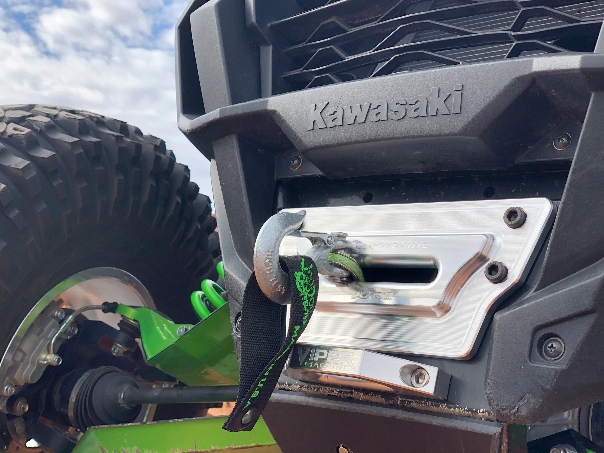 KRX 1000 Billet Winch Plate with Integrated Rope Hawse - G Life UTV Shop Parts