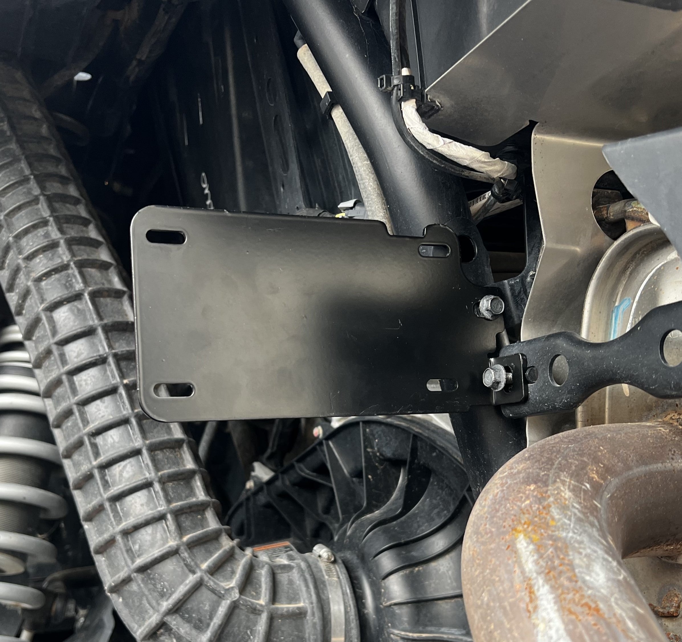 RZR XP 1000 chassis License Plate Bracket Side Mount