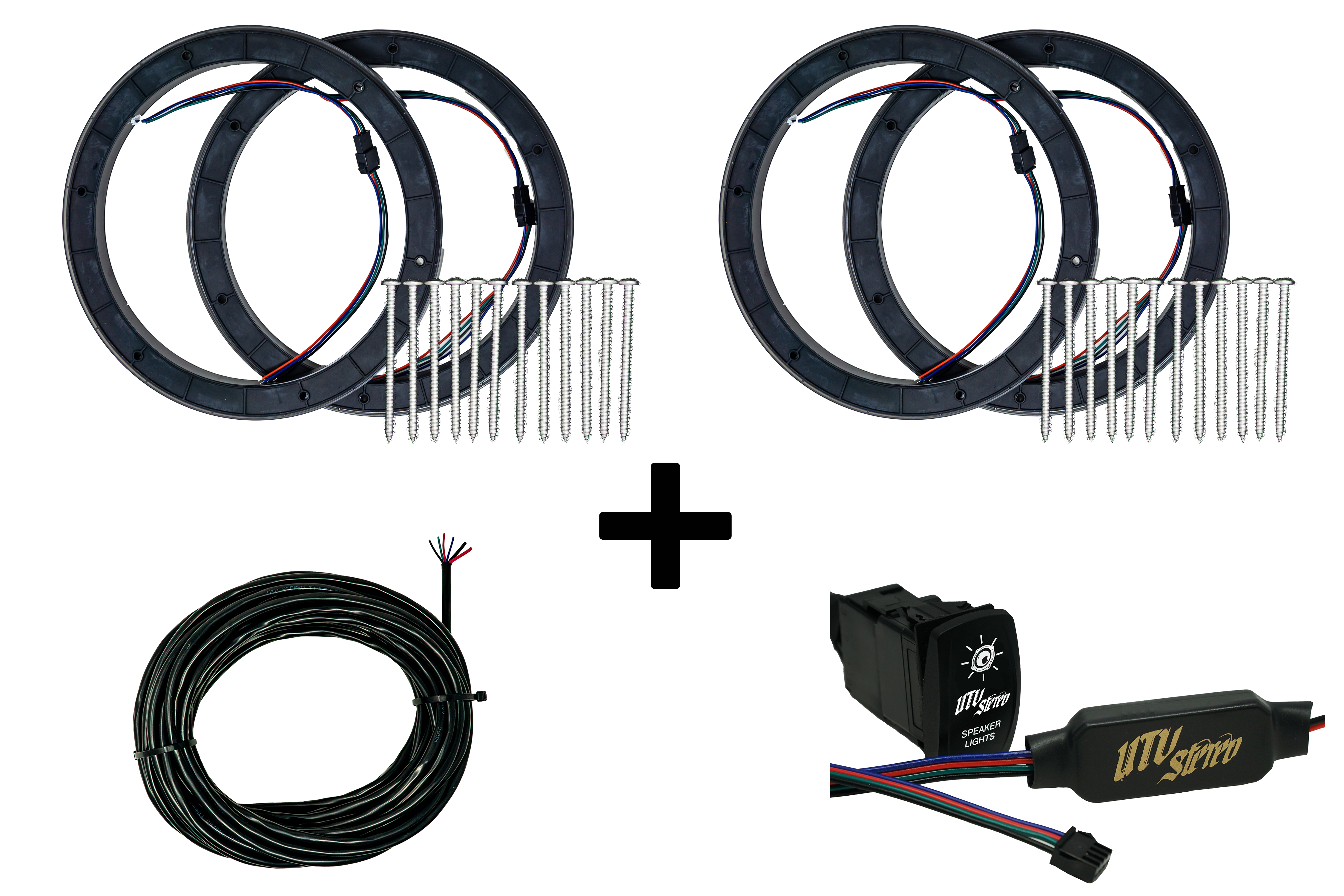 8" RGB LED Speaker Rings (Pair) | UTVS-8LSR