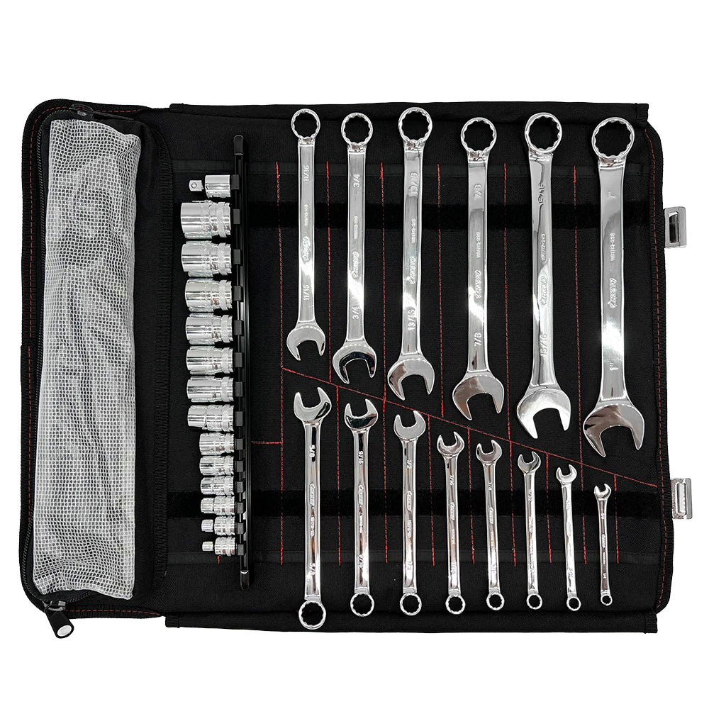 28-Piece SAE Tool Roll Fits
