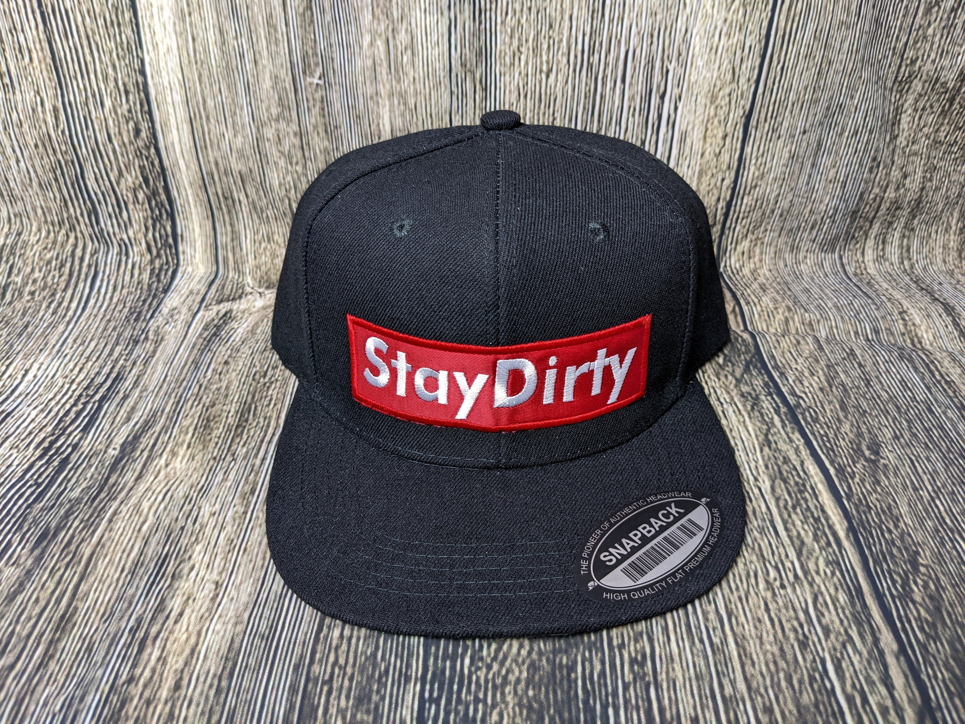 Stay Dirty - Black/Red Snapback Hat V2