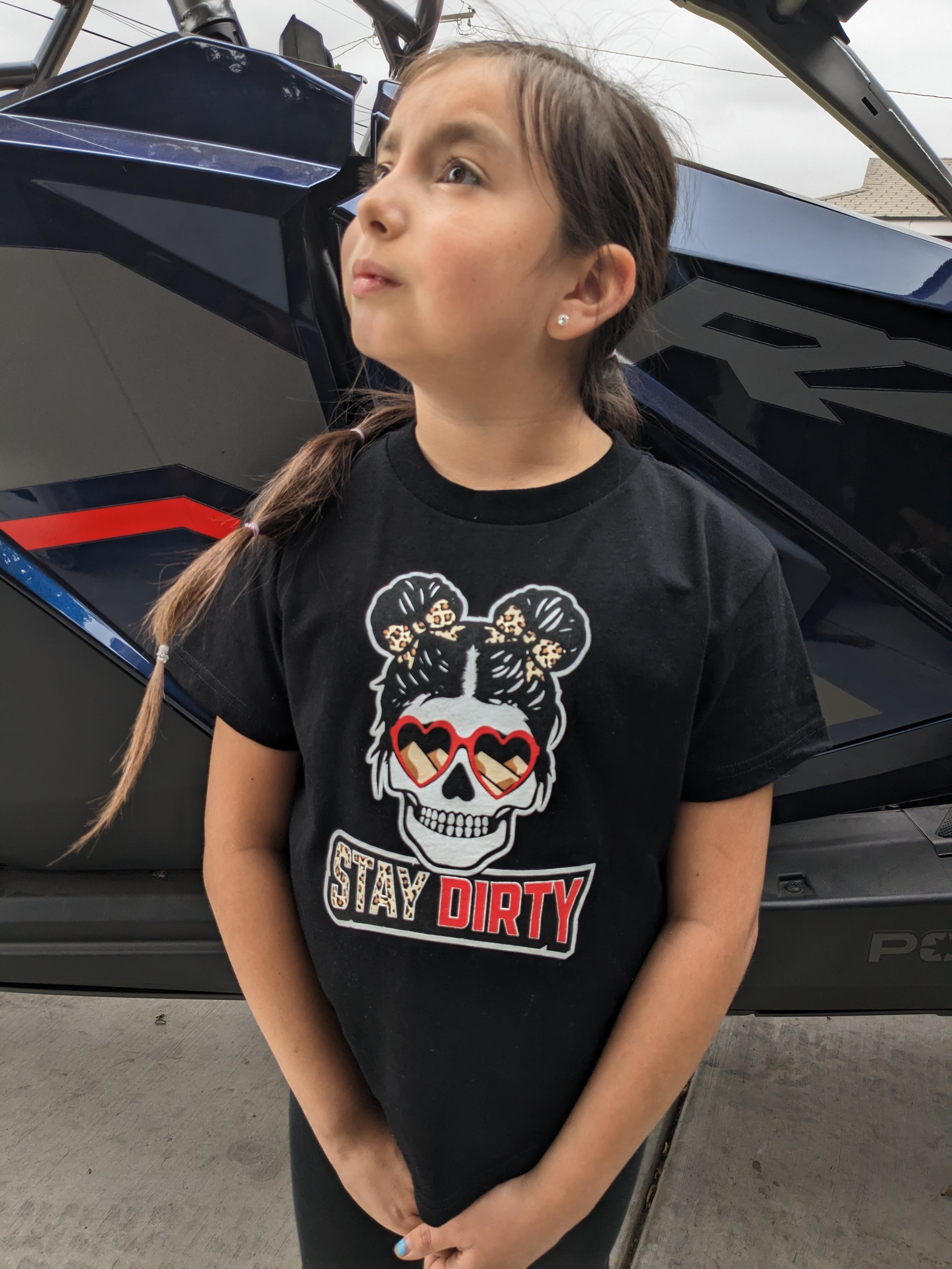 Girls Skull - Stay Dirty - Toddler Shirt