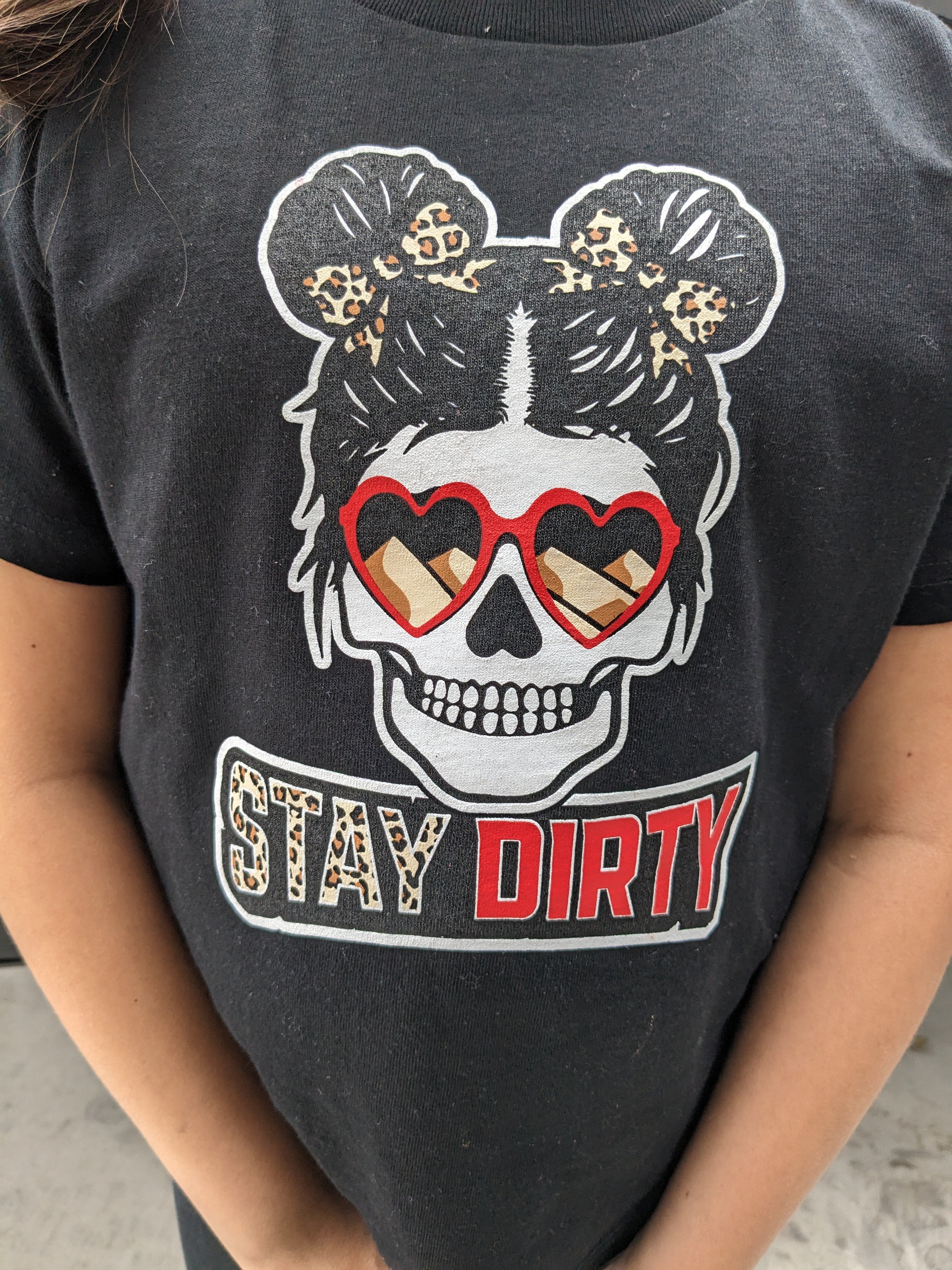 Girls Skull - Stay Dirty - Toddler Shirt