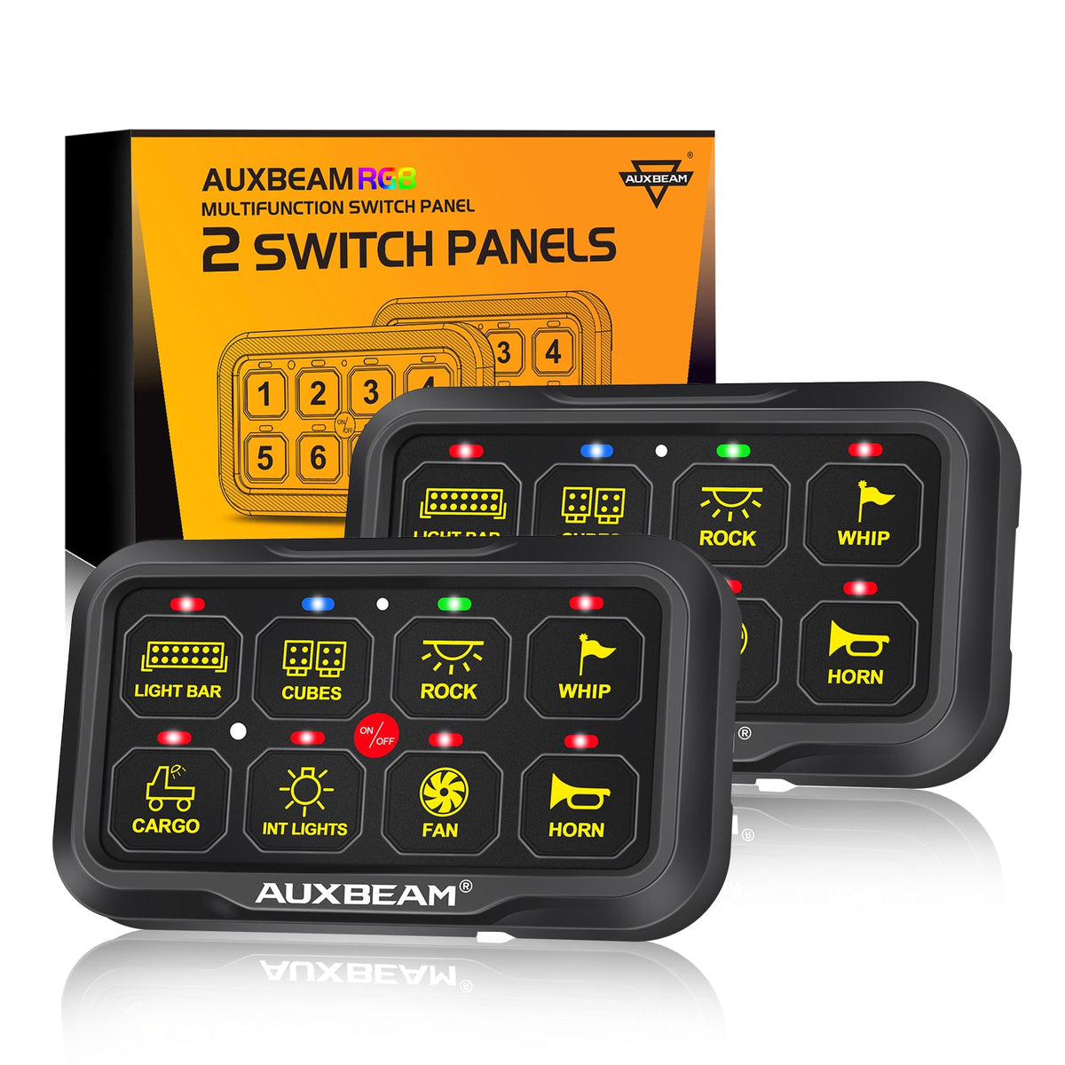 Auxbeam Gang Switch Panel for RVs and Campers, RA80 X2 Series